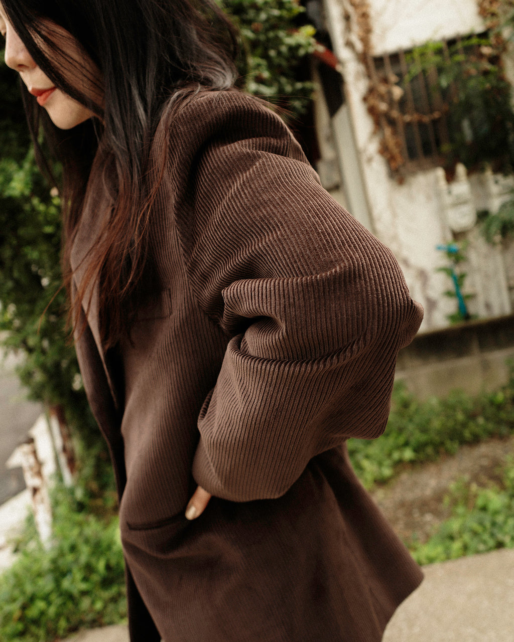 Leo Oversized Corduroy Jacket, Chestnut