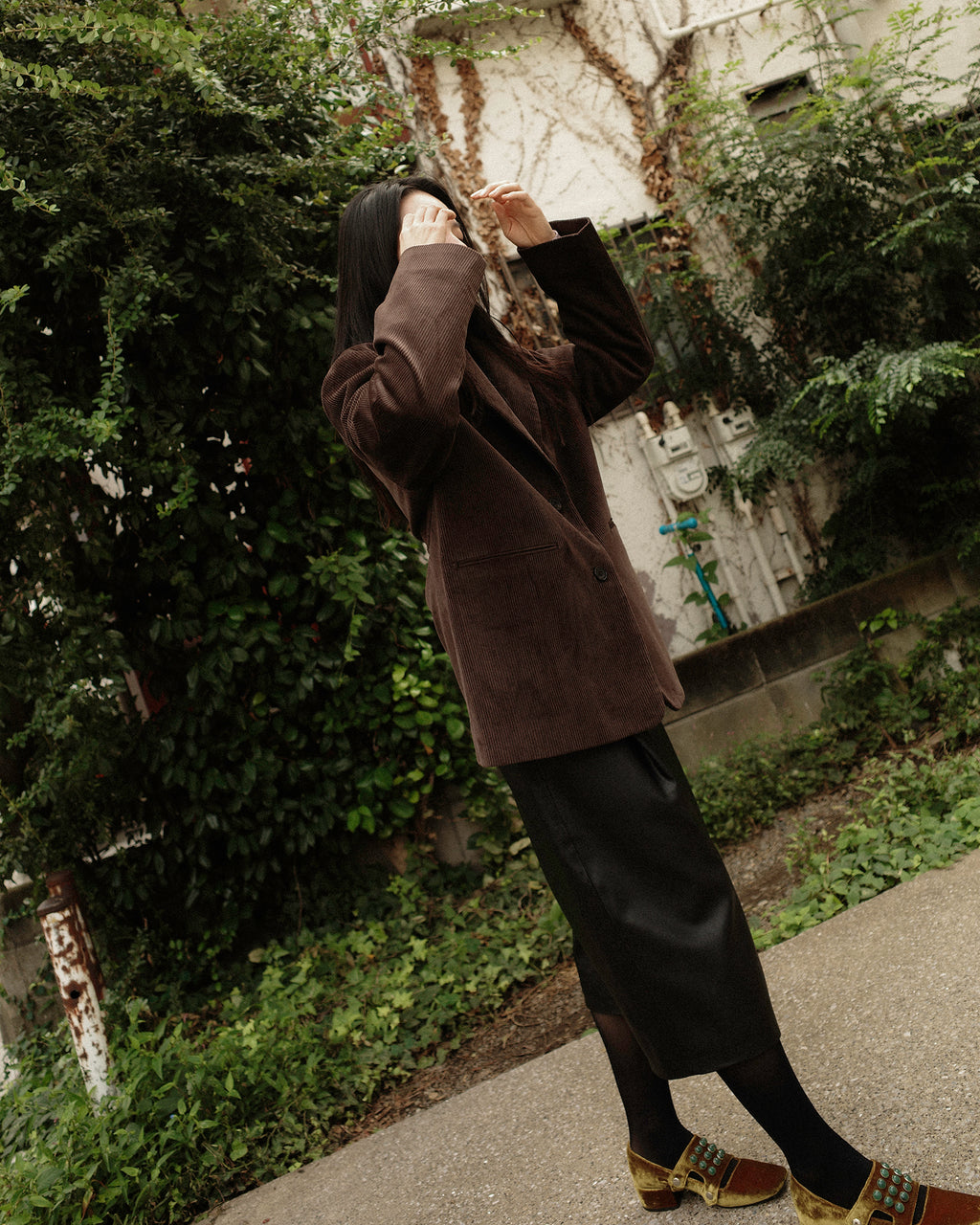 Leo Oversized Corduroy Jacket, Chestnut