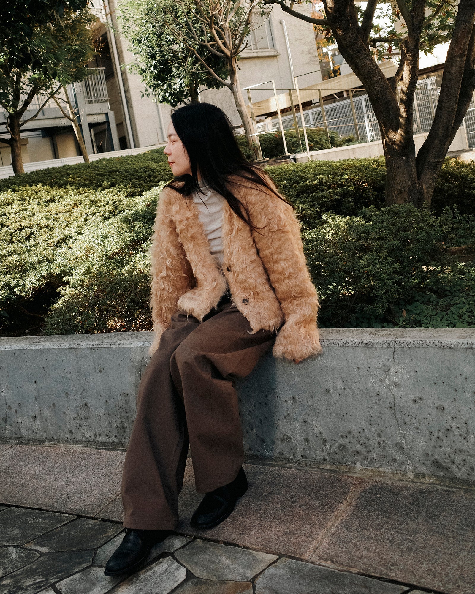 Sunset Brushed Cardigan, Caramel Toffee