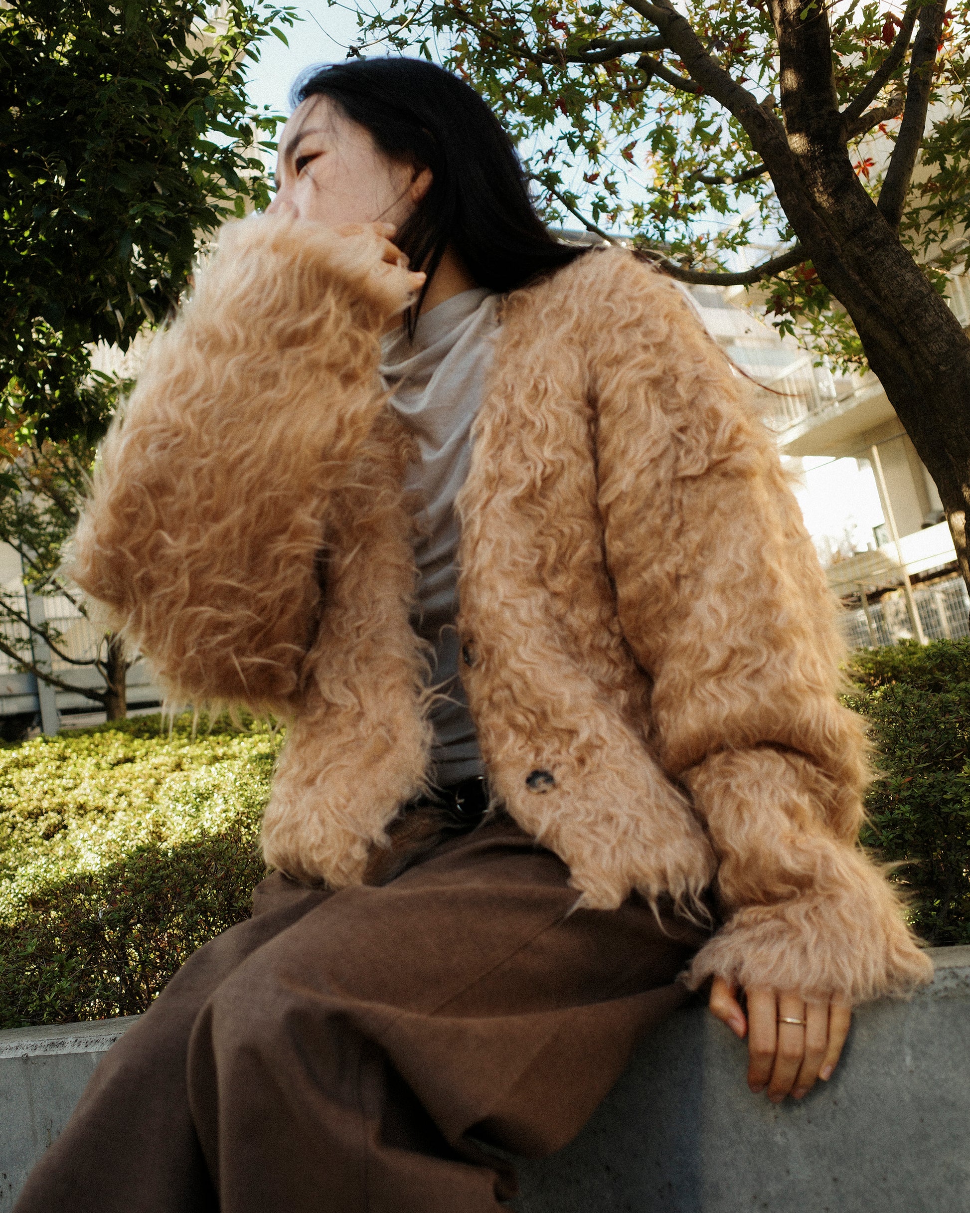 Sunset Brushed Cardigan, Caramel Toffee