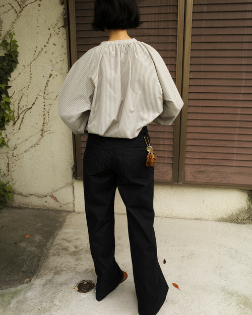 (Back in stock on 11/5) Longline Belted Denim Trousers, Deep Indigo