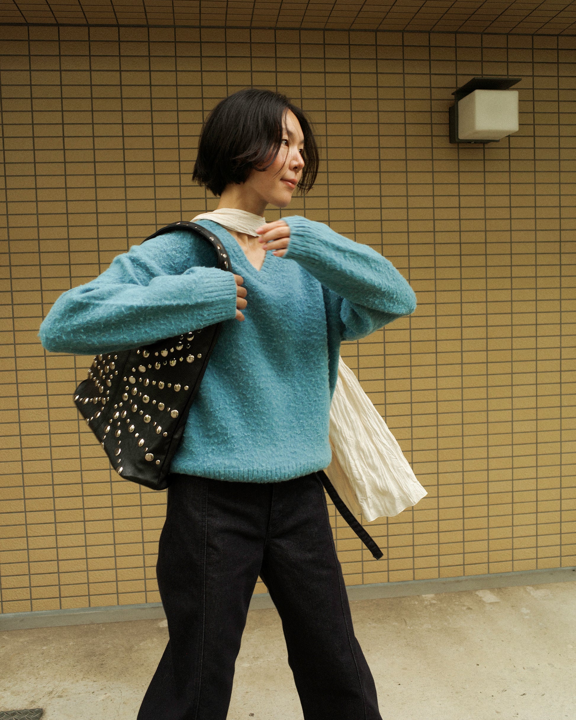 Hiro Brushed Wool Jumper, Sullivan Blue Teal