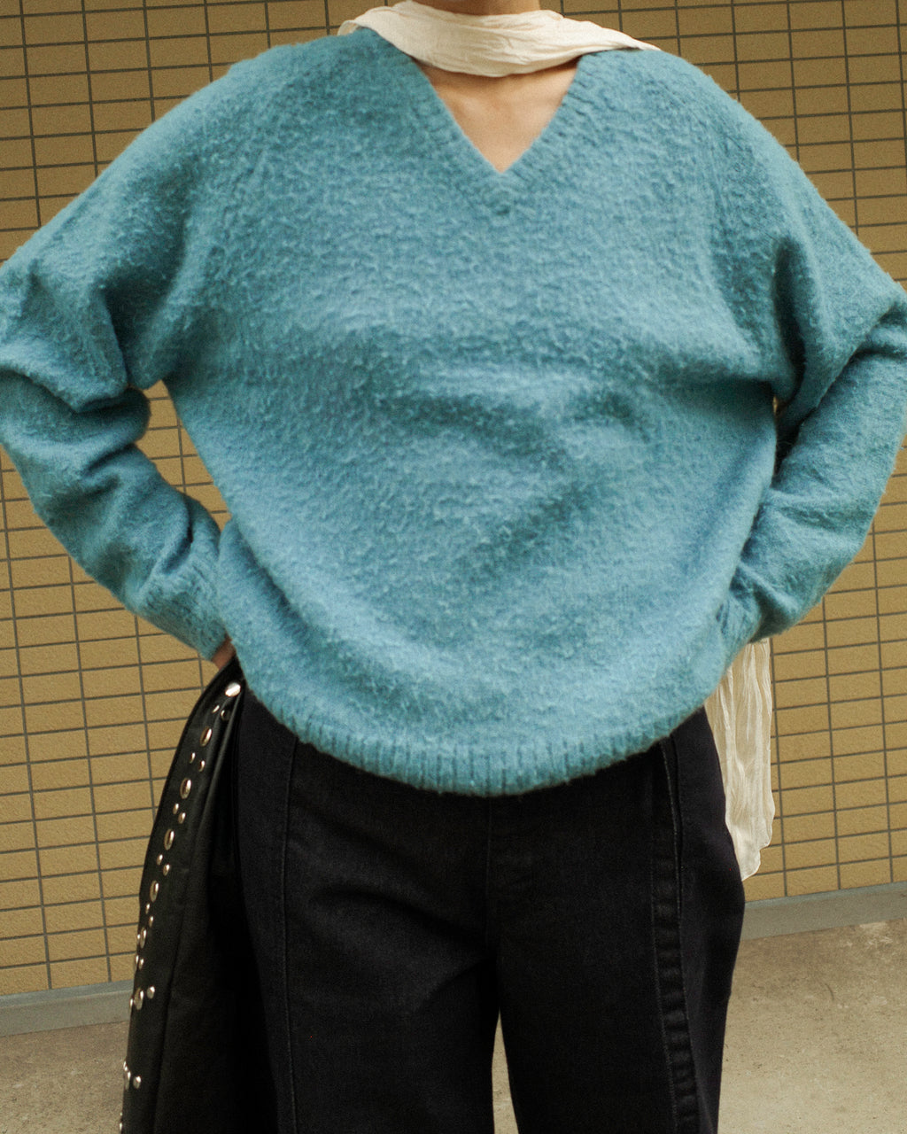 Hiro Brushed Wool Jumper, Sullivan Blue Teal