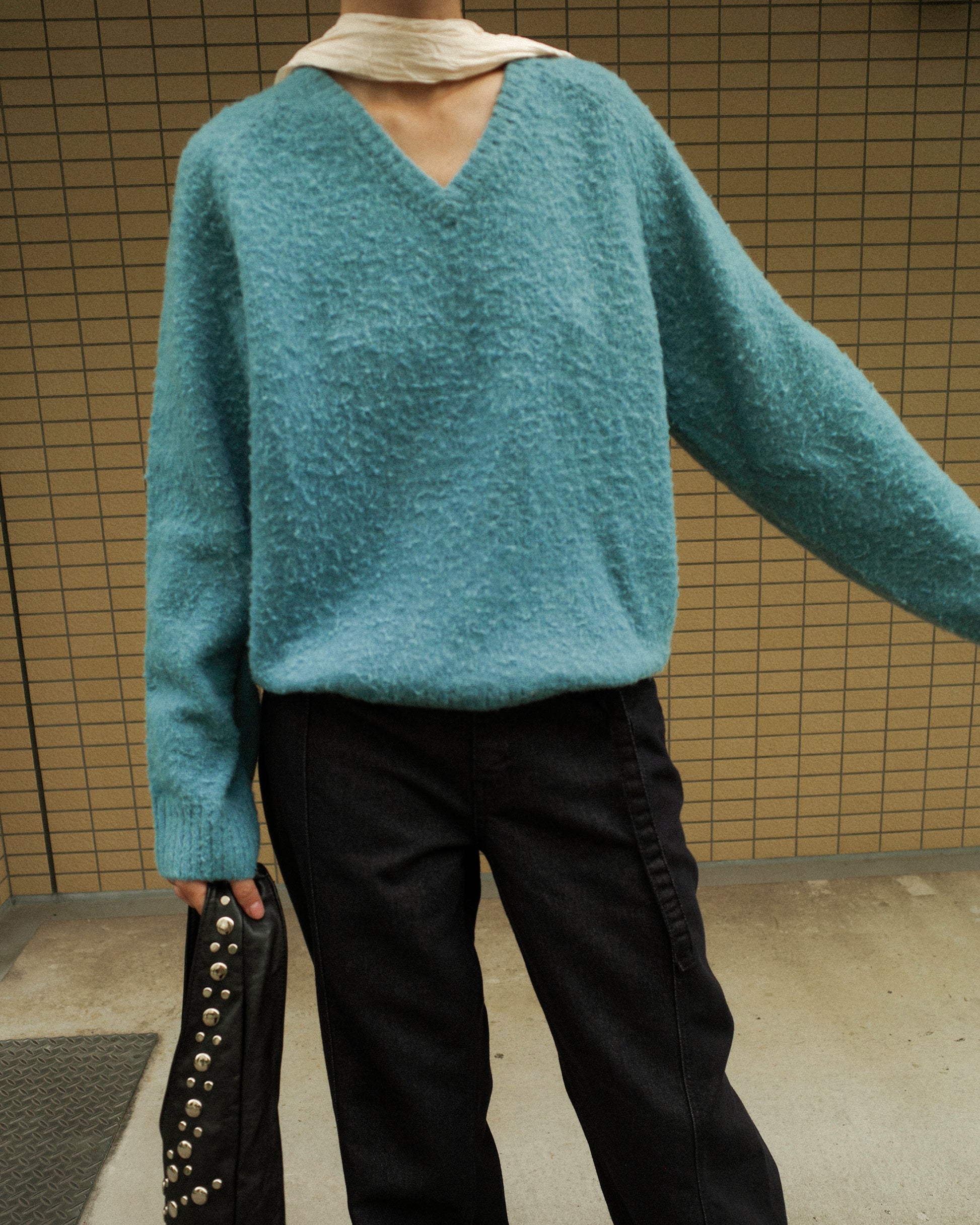 Hiro Brushed Wool Jumper, Sullivan Blue Teal