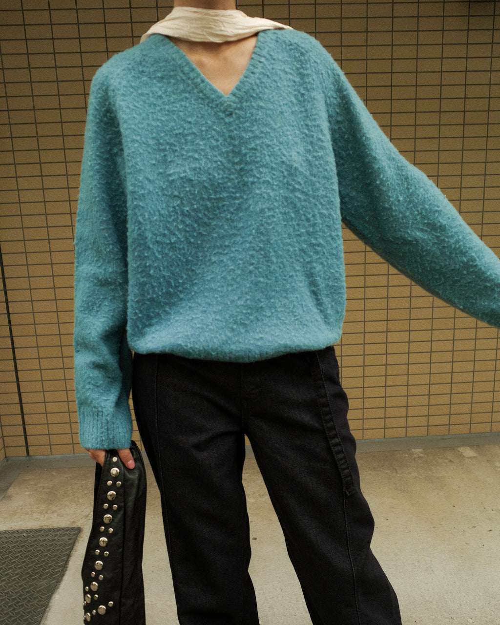 Hiro Brushed Wool Jumper, Sullivan Blue Teal