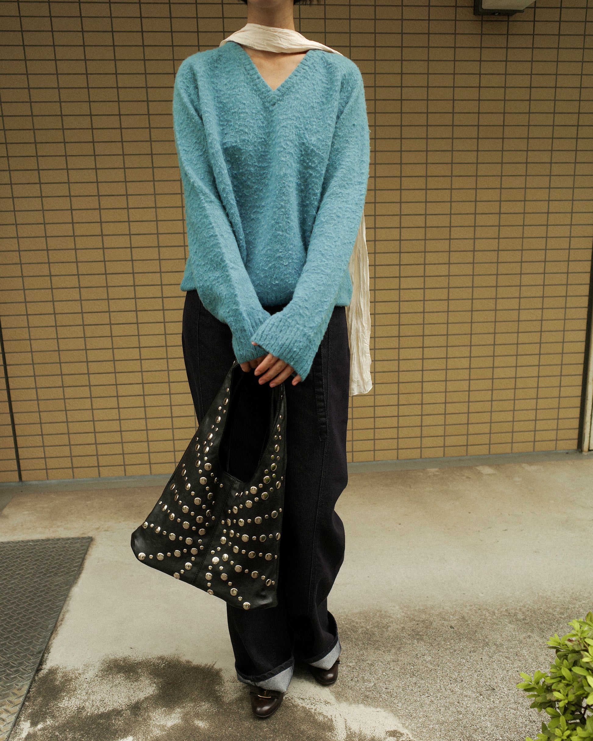 Pixie Studded Shoulder Bag, Black dream