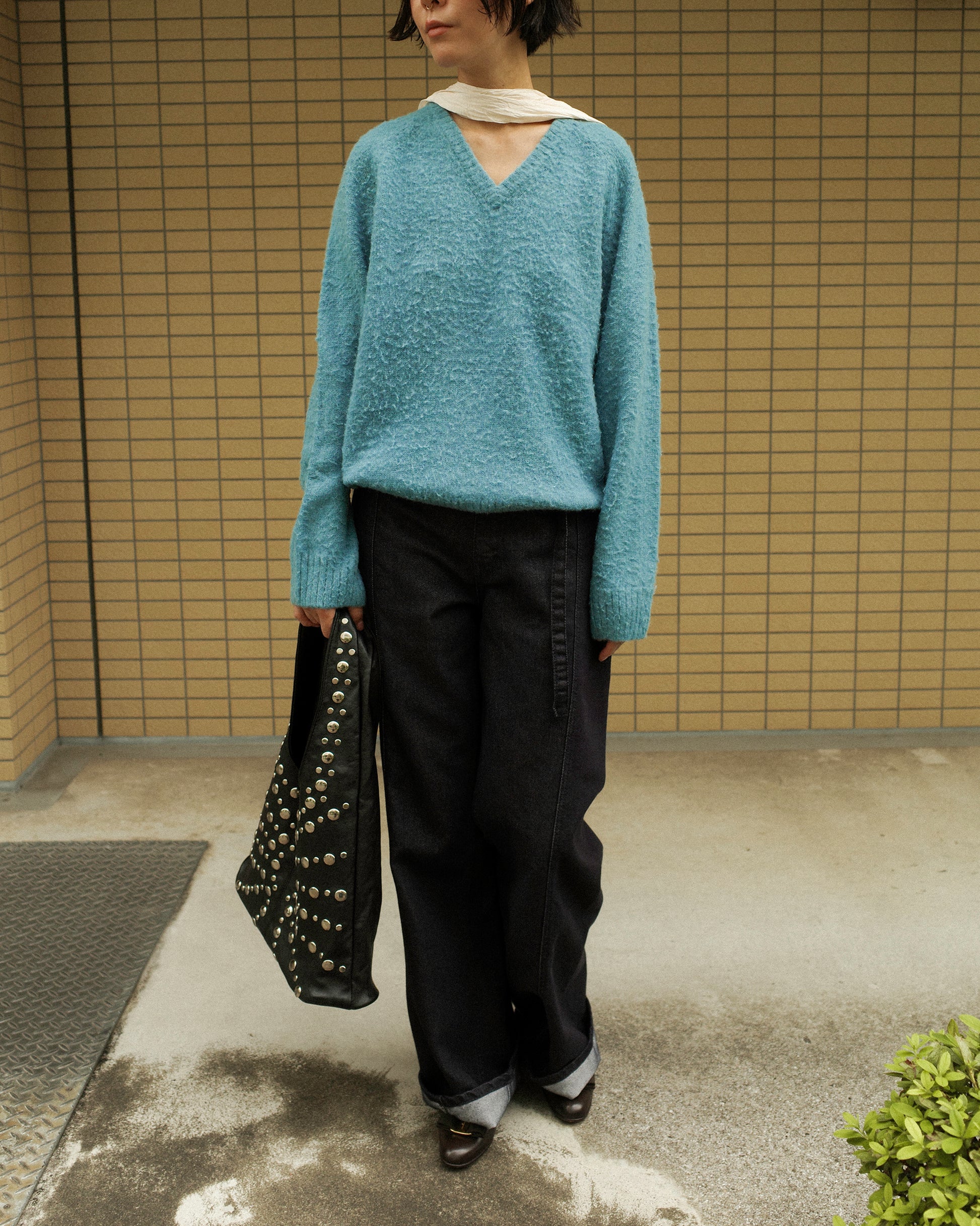 Hiro Brushed Wool Jumper, Sullivan Blue Teal