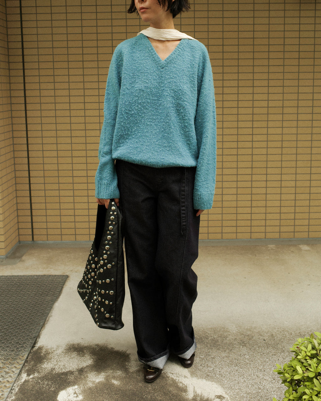 Hiro Brushed Wool Jumper, Sullivan Blue Teal