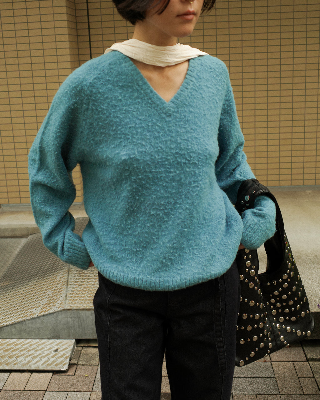 Hiro Brushed Wool Jumper, Sullivan Blue Teal