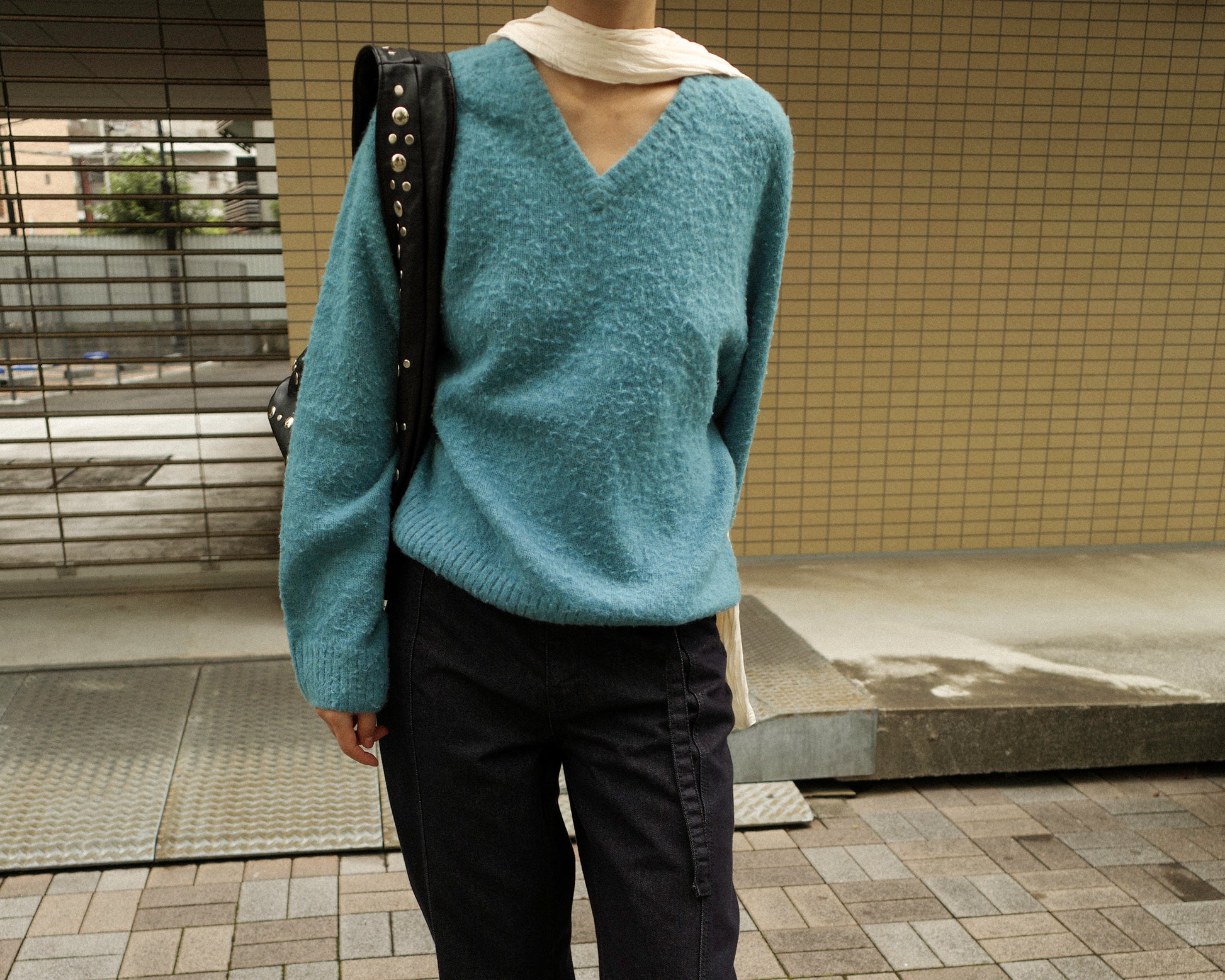 Hiro Brushed Wool Jumper, Sullivan Blue Teal