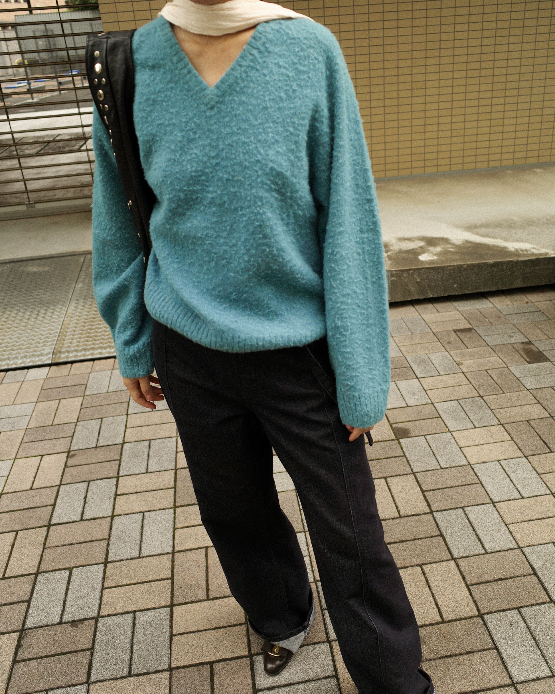 Hiro Brushed Wool Jumper, Sullivan Blue Teal