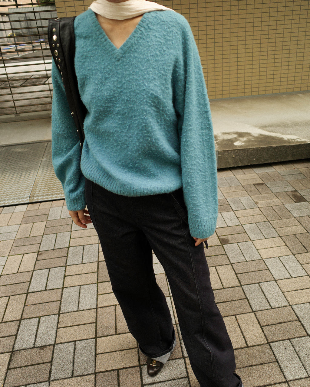 Hiro Brushed Wool Jumper, Sullivan Blue Teal