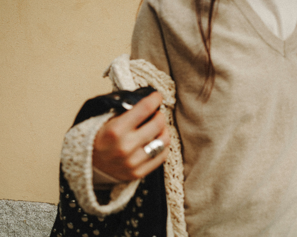 Cashmere Blend V-Neck Jumper, Marigold Beige