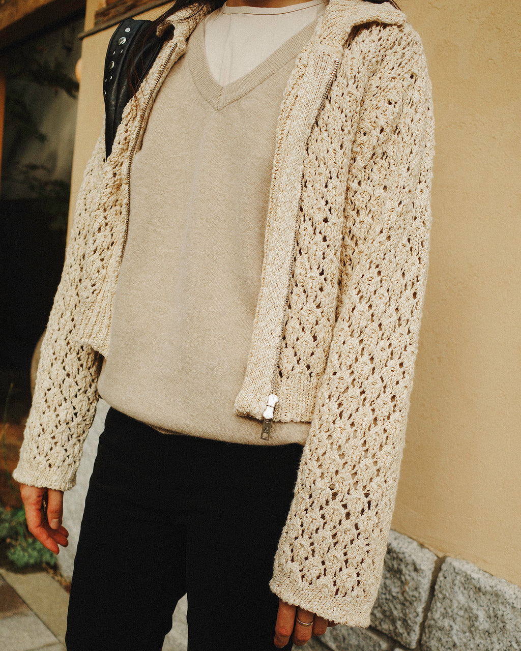 Cashmere Blend V-Neck Jumper, Marigold Beige