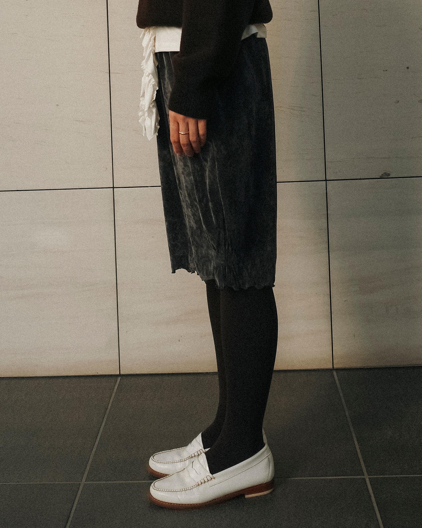 Belle Velvet Pumpkin Skirt, Storm