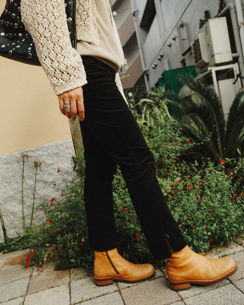 Kate Ankle Zip Skinny Cotton Trousers, Starry Night