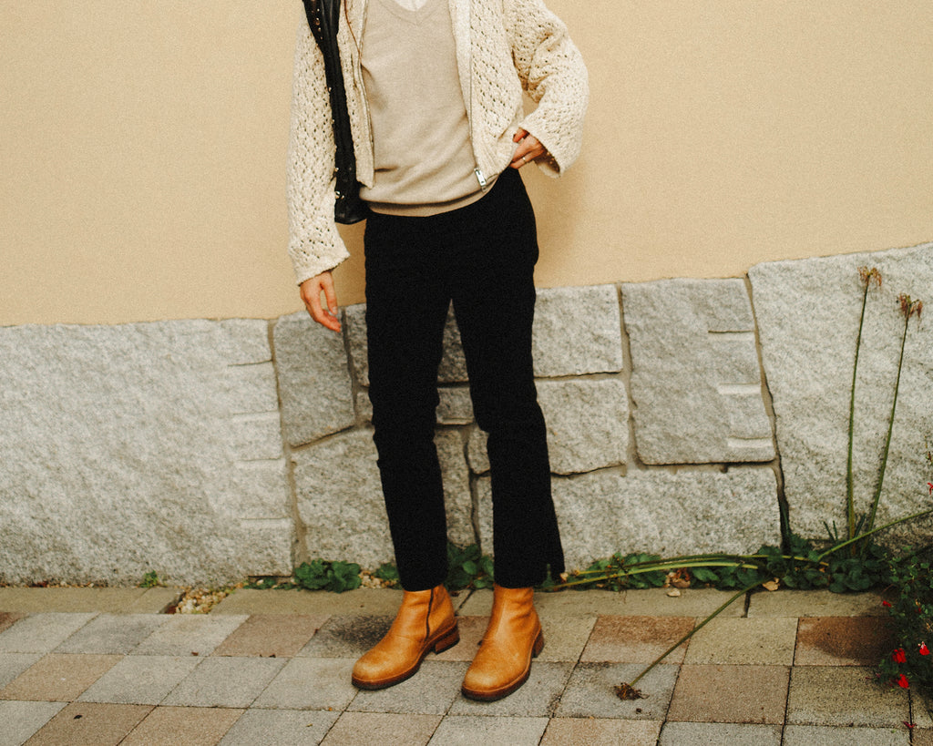 Kate Ankle Zip Skinny Cotton Trousers, Starry Night