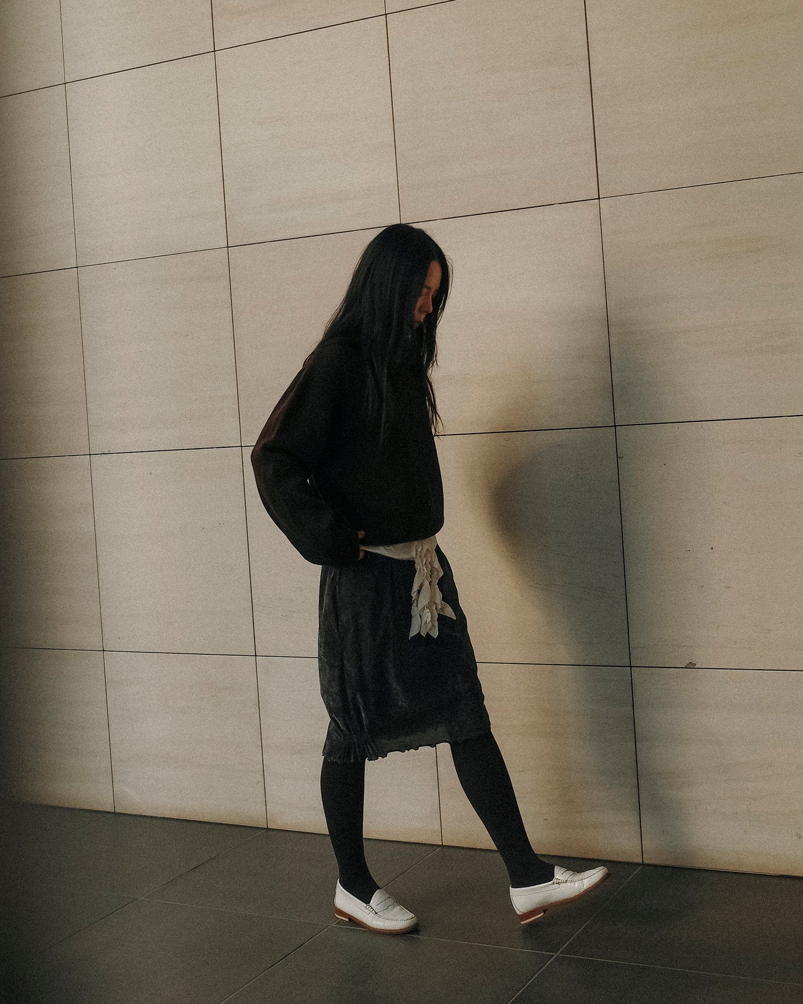 Belle Velvet Pumpkin Skirt, Storm