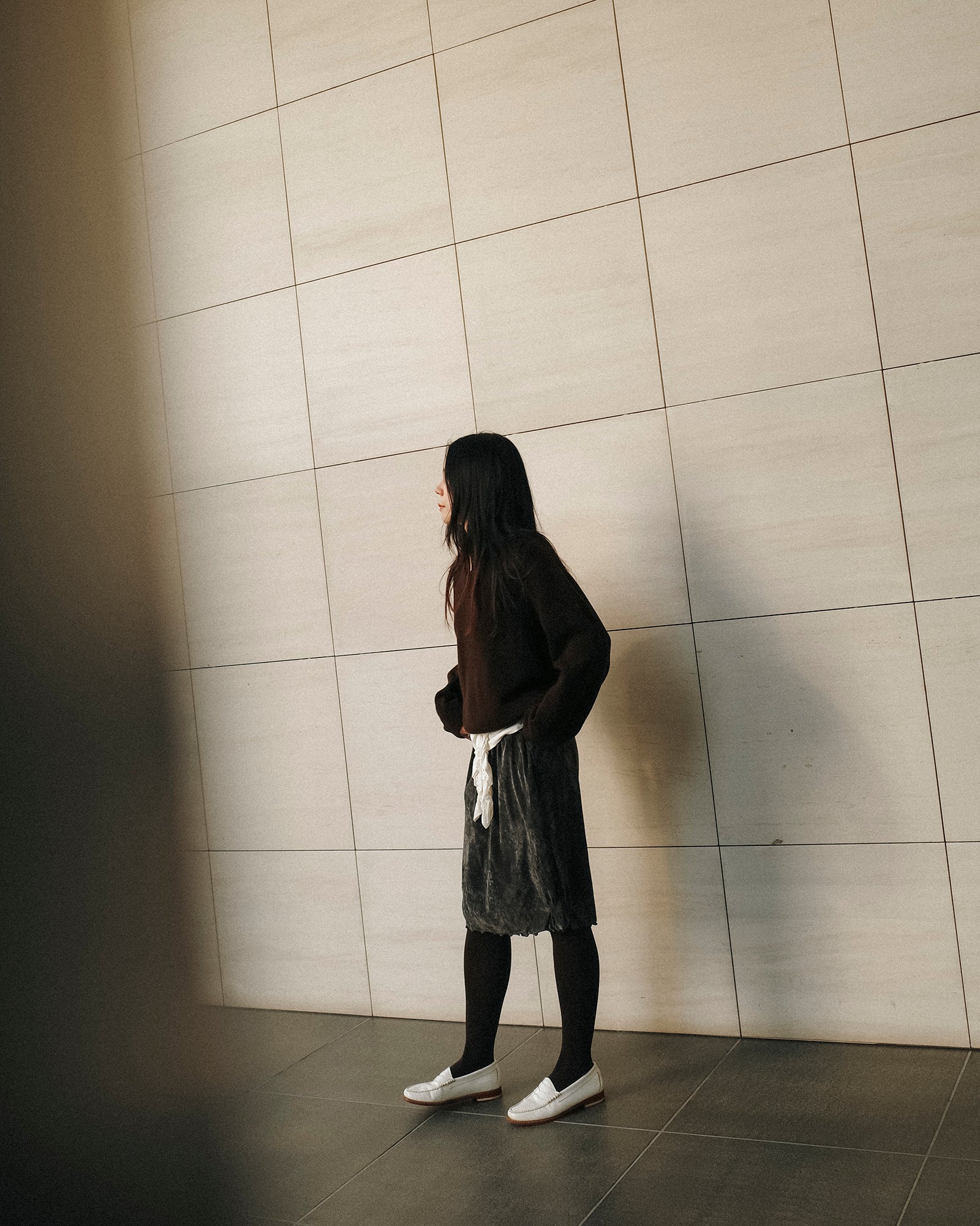 Belle Velvet Pumpkin Skirt, Storm