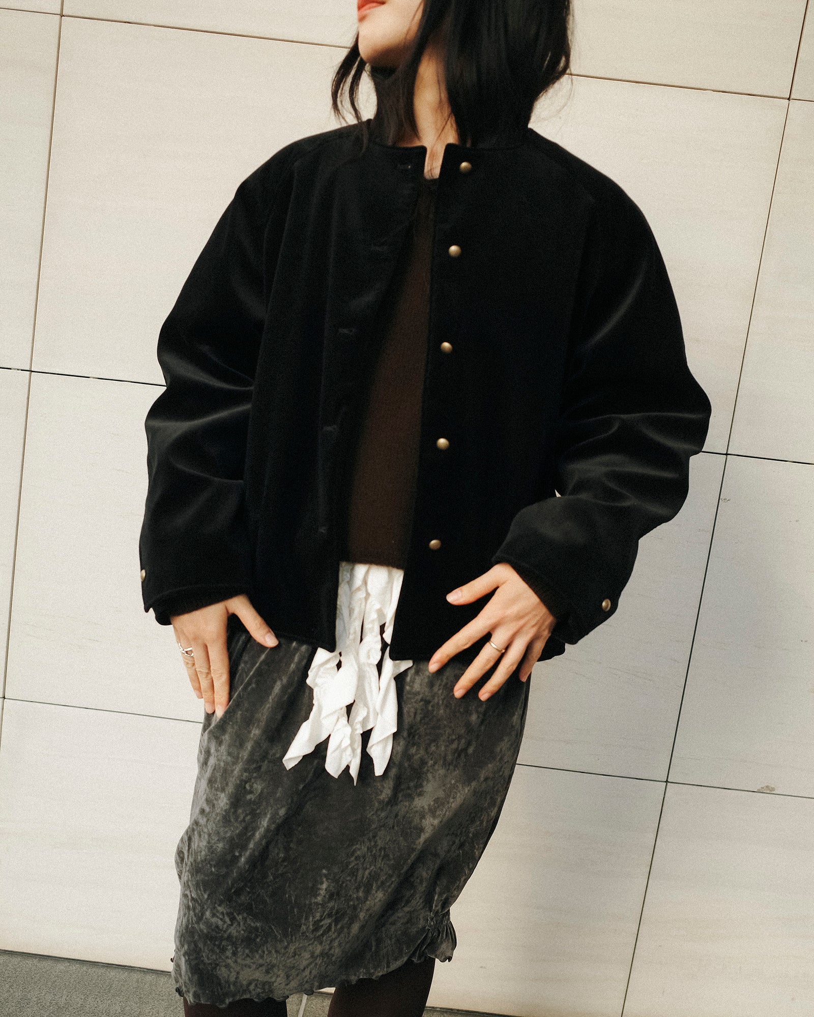 Belle Velvet Pumpkin Skirt, Storm