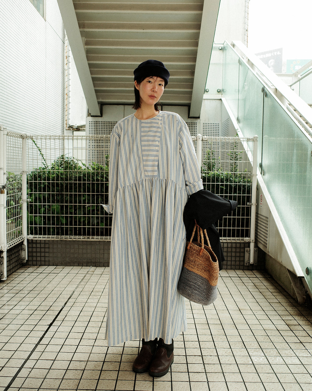 Agnes Stripe Oversized Dress, Cotswold Sky