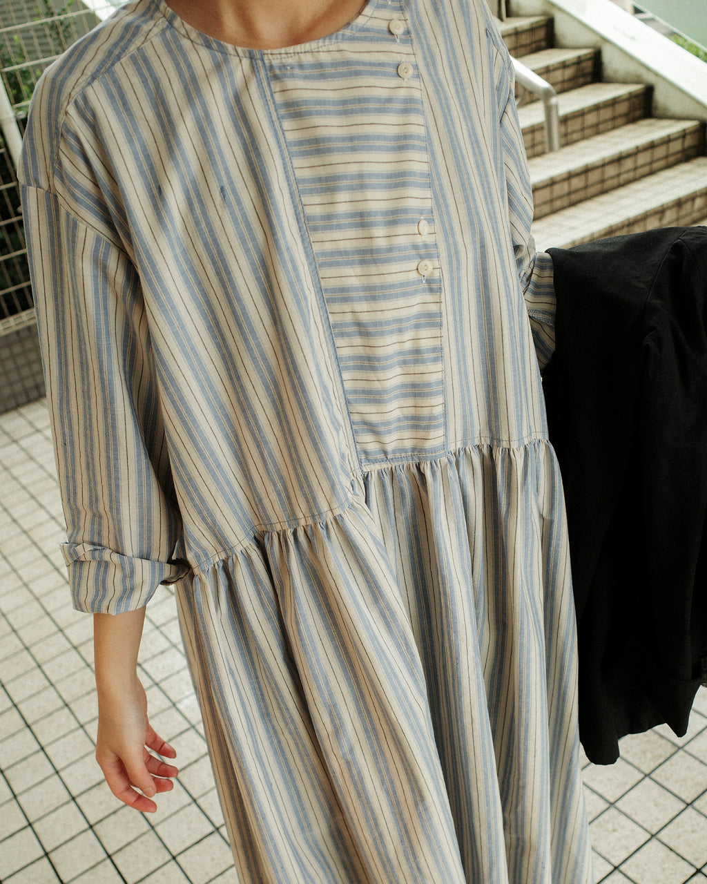 Agnes Stripe Oversized Dress, Cotswold Sky