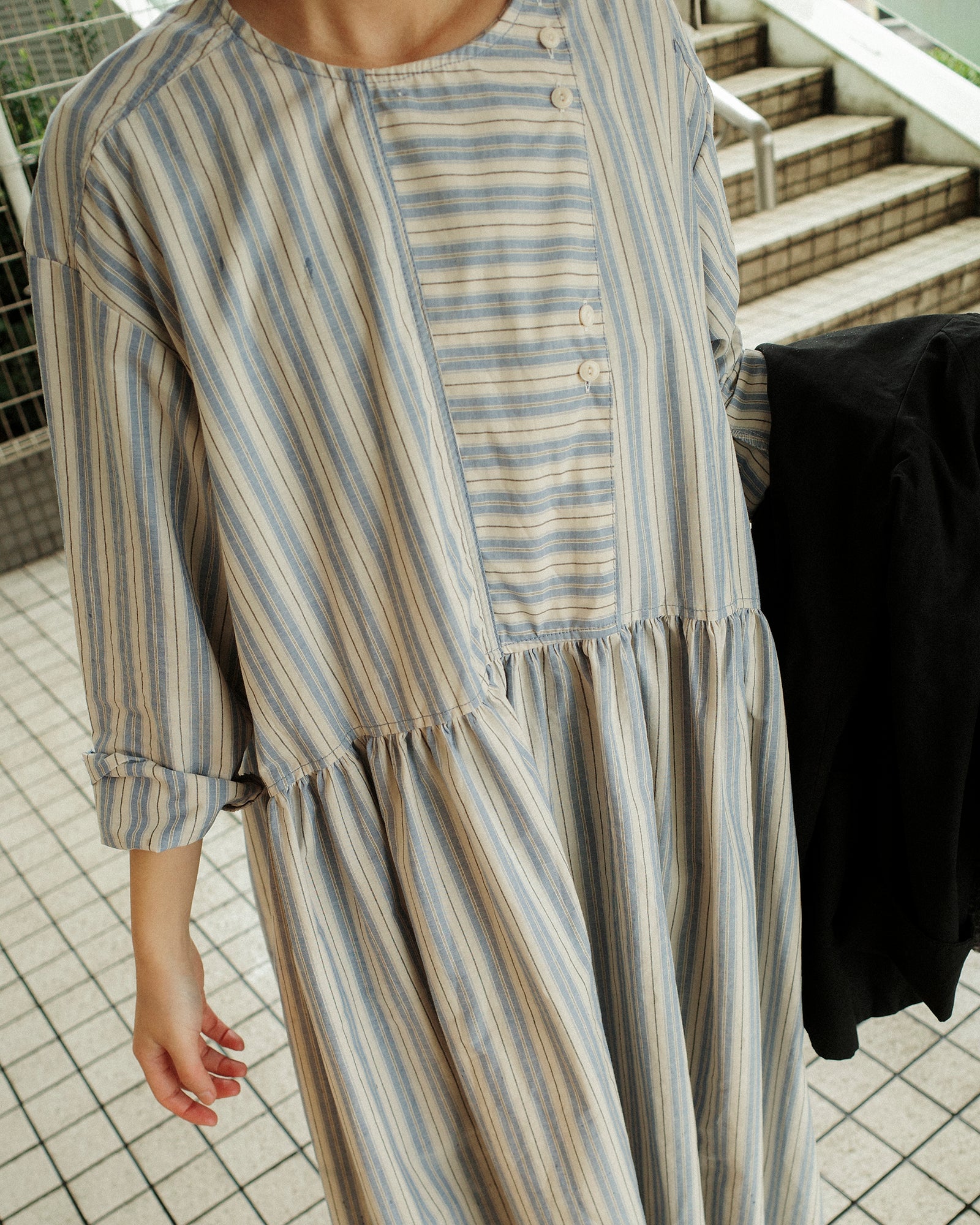 Agnes Stripe Oversized Dress, Cotswold Sky