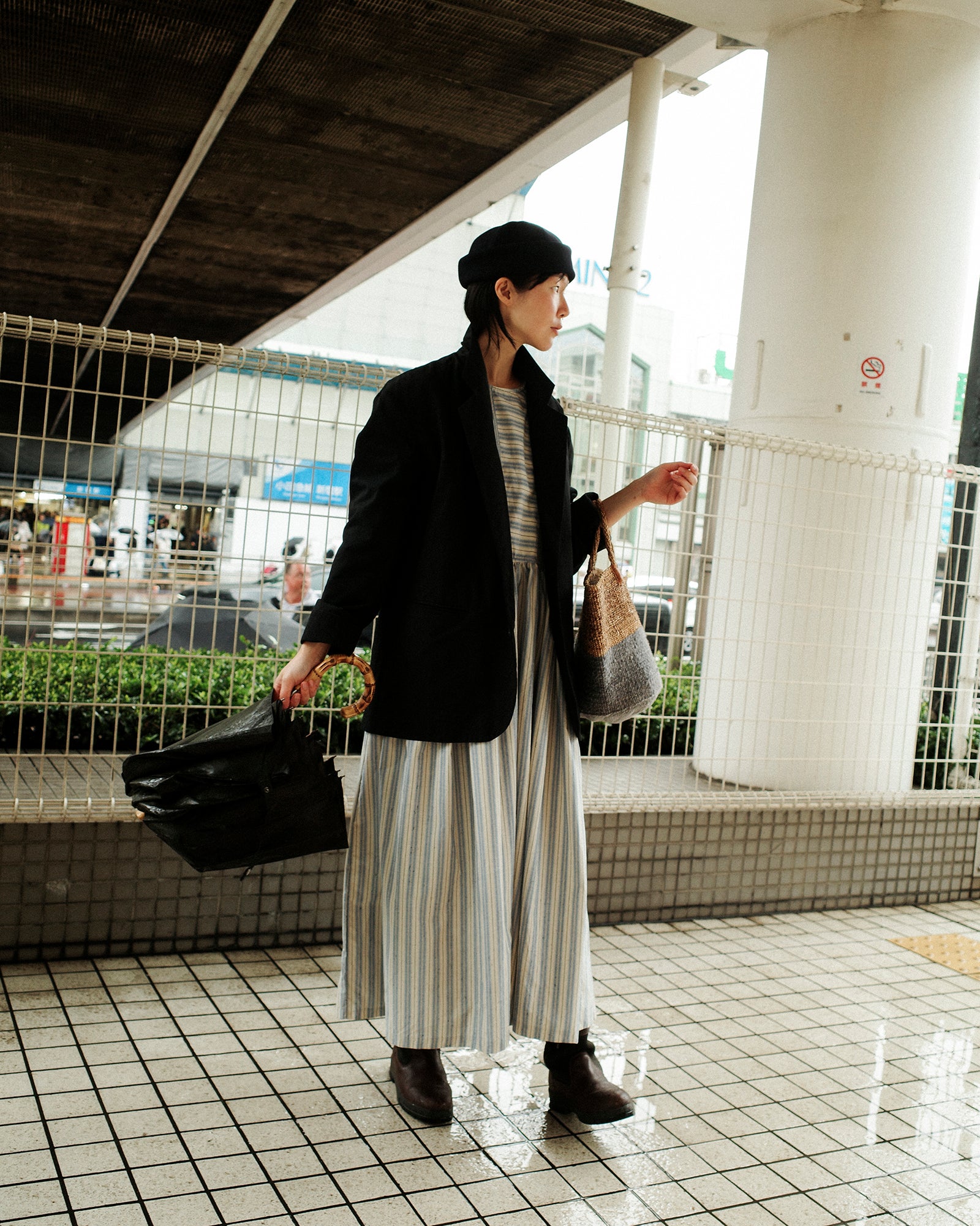 Agnes Stripe Oversized Dress, Cotswold Sky