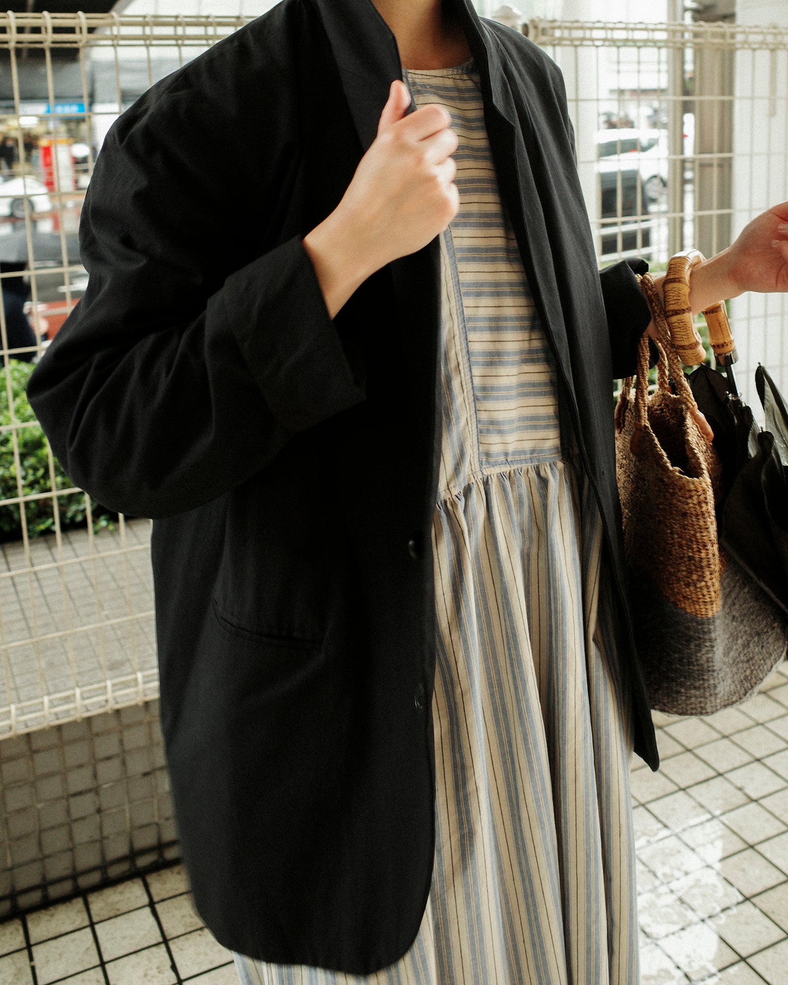 Agnes Stripe Oversized Dress, Cotswold Sky