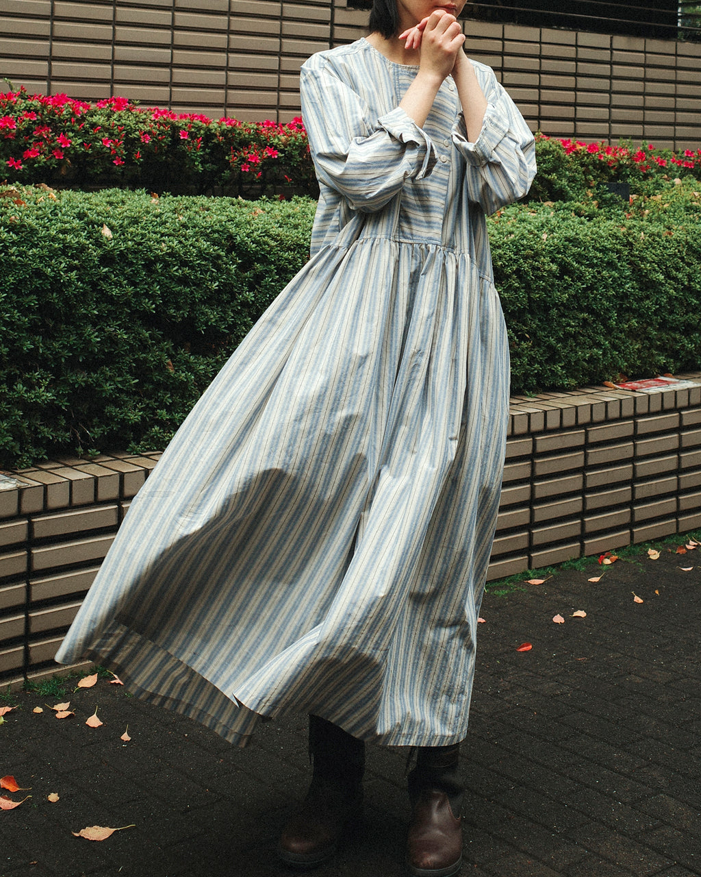 Agnes Stripe Oversized Dress, Cotswold Sky
