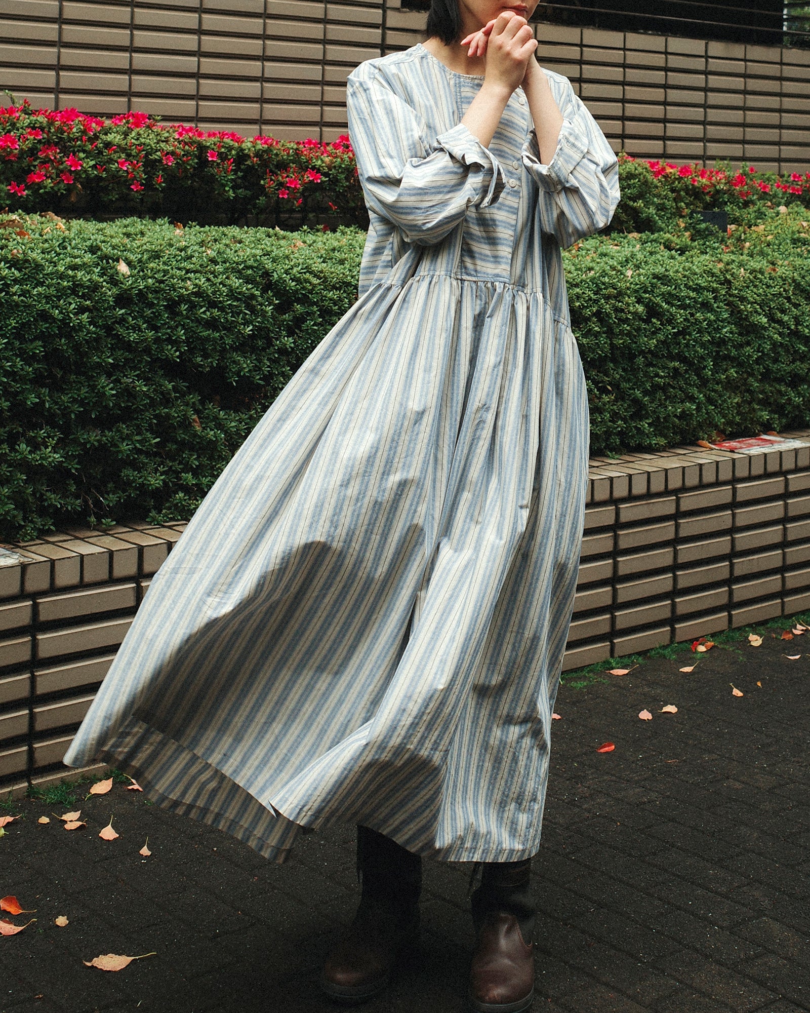Agnes Stripe Oversized Dress, Cotswold Sky
