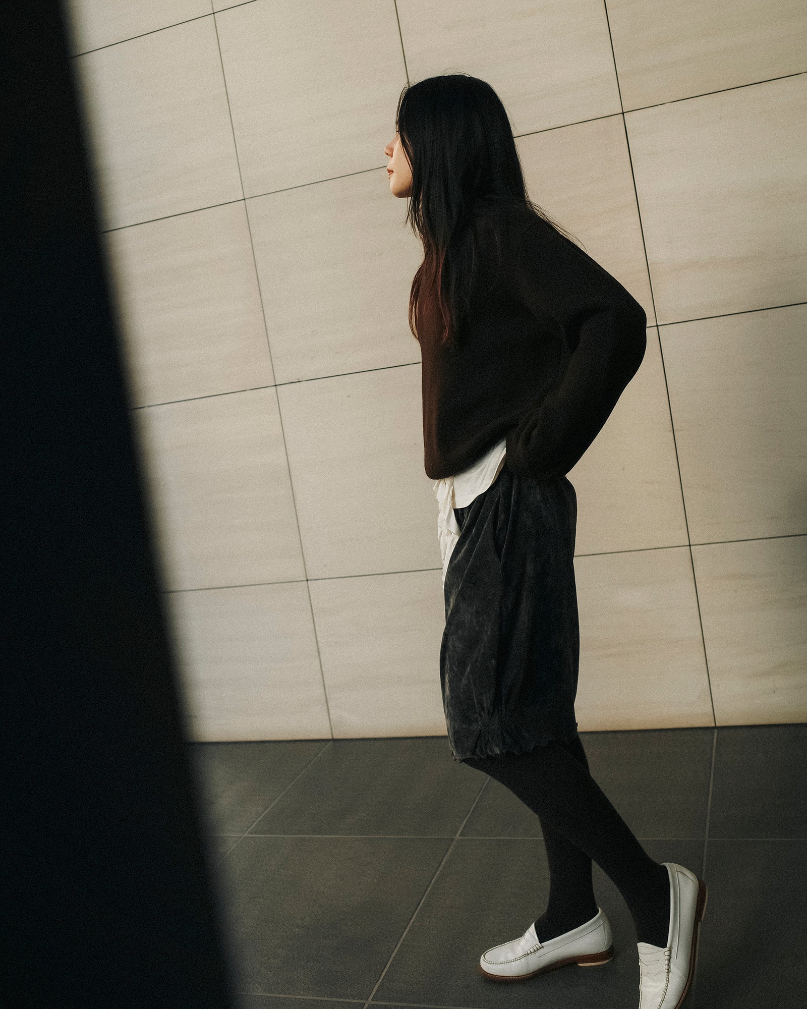 Loretta Essential Geelong Wool V-Neck Jumper, Dark Chocolate