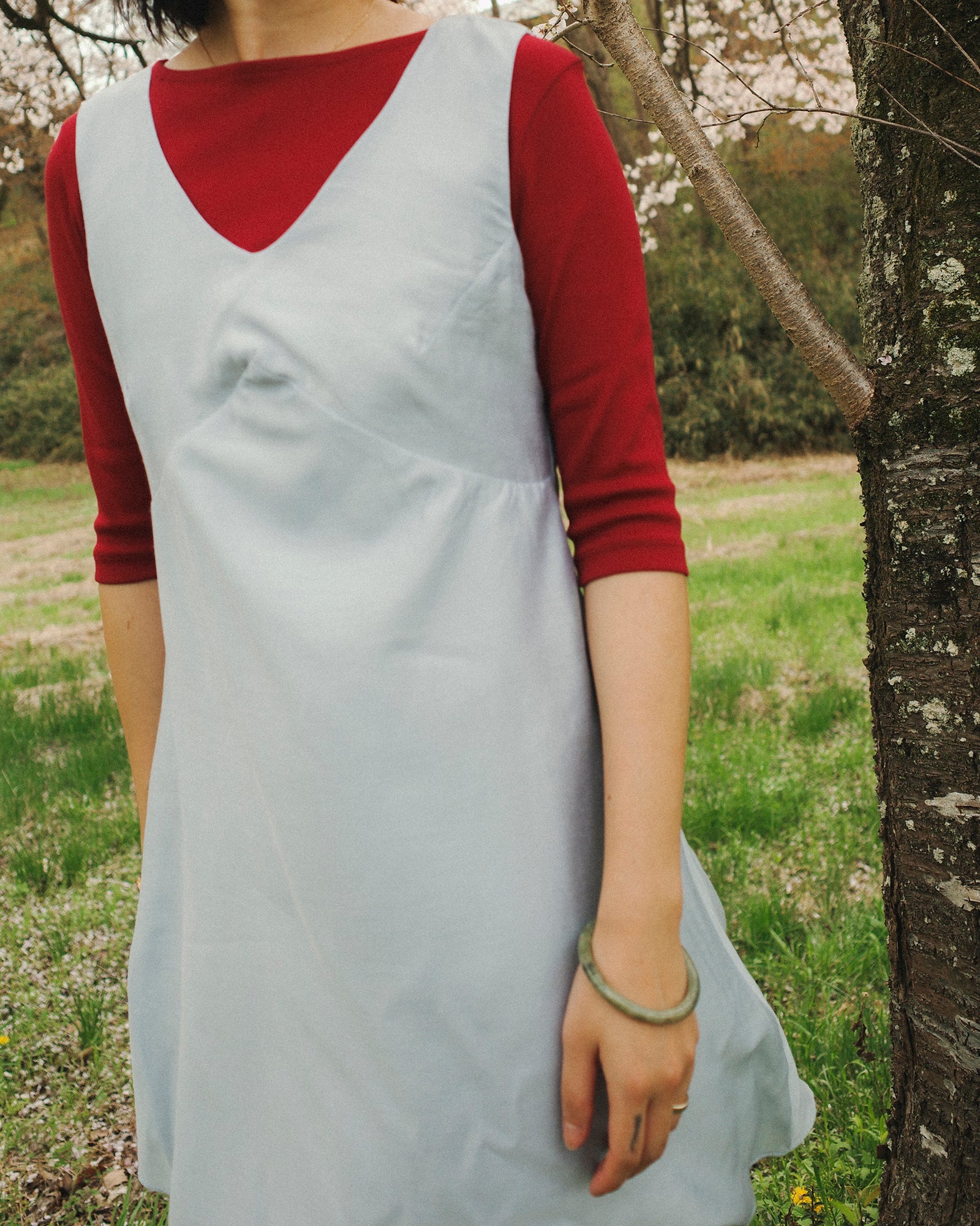 Scarlet Whisper Fitted Tee, Crimson Rose
