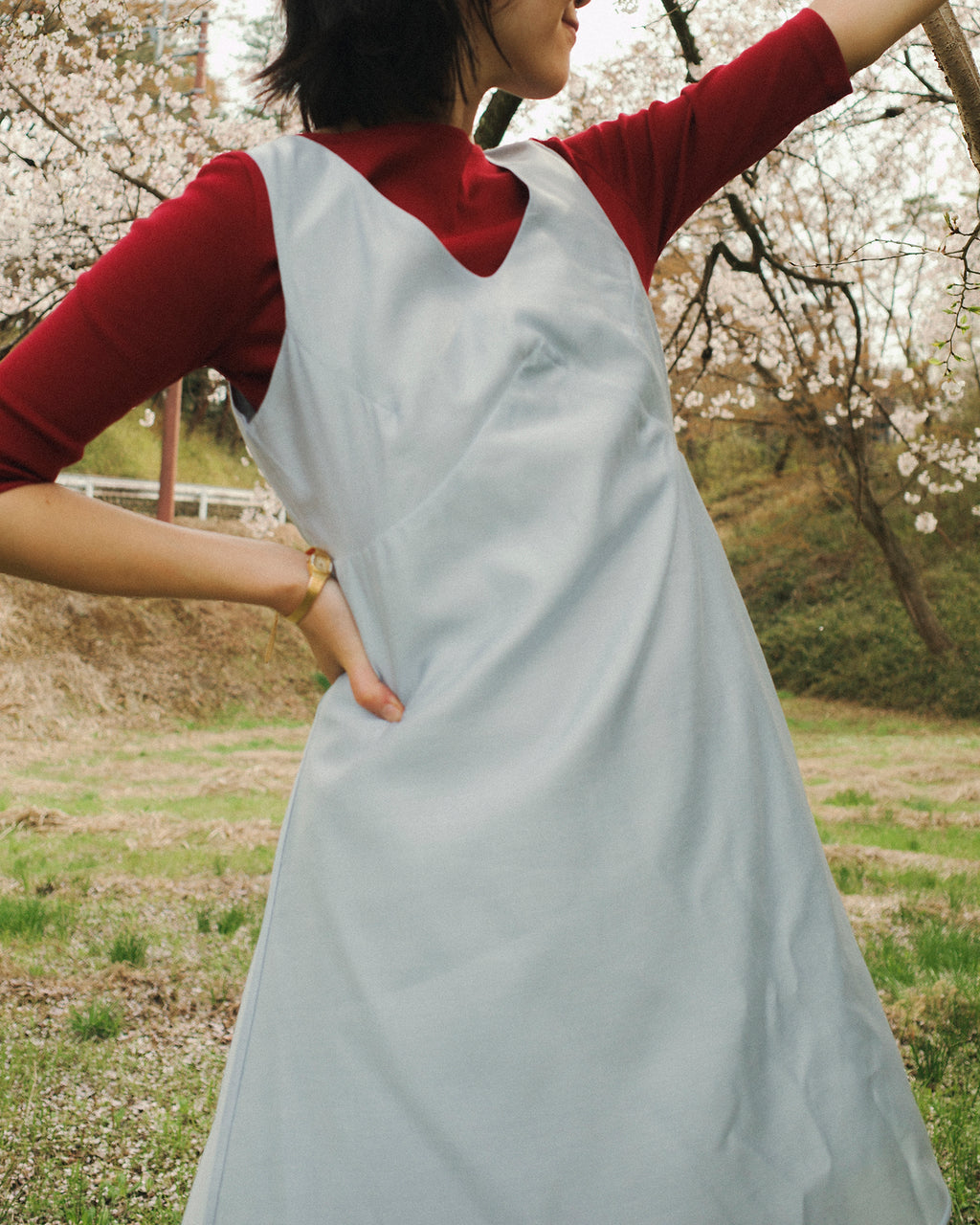 Scarlet Whisper Fitted Tee, Crimson Rose
