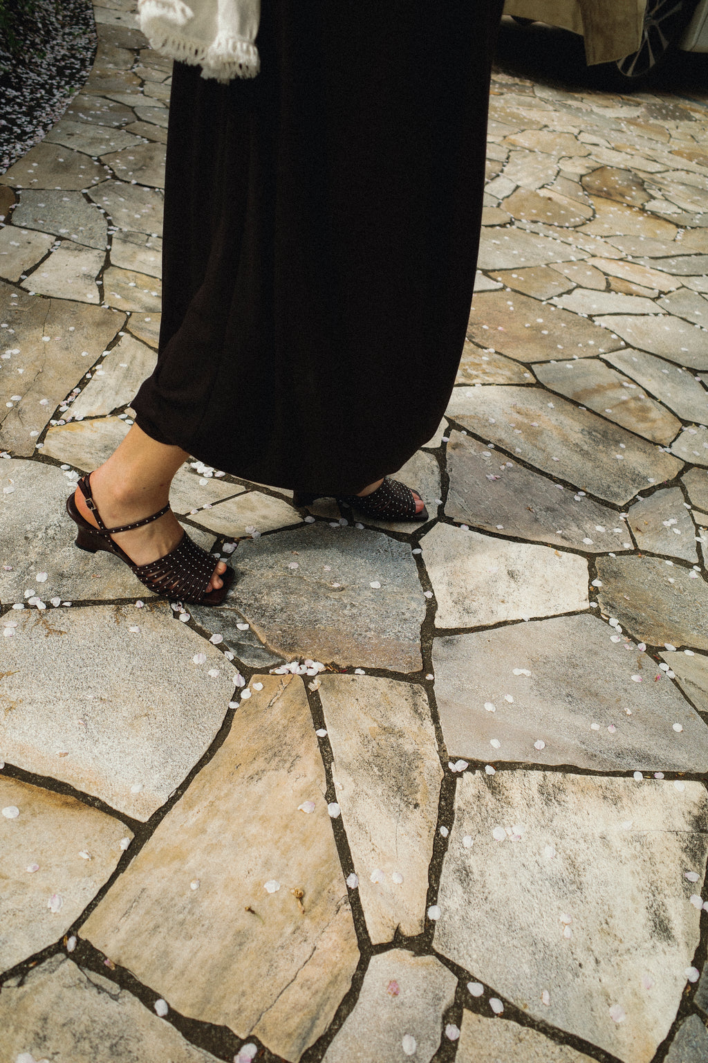 Astrid Studded Gladiator Wedge Sandals, Espresso Noir