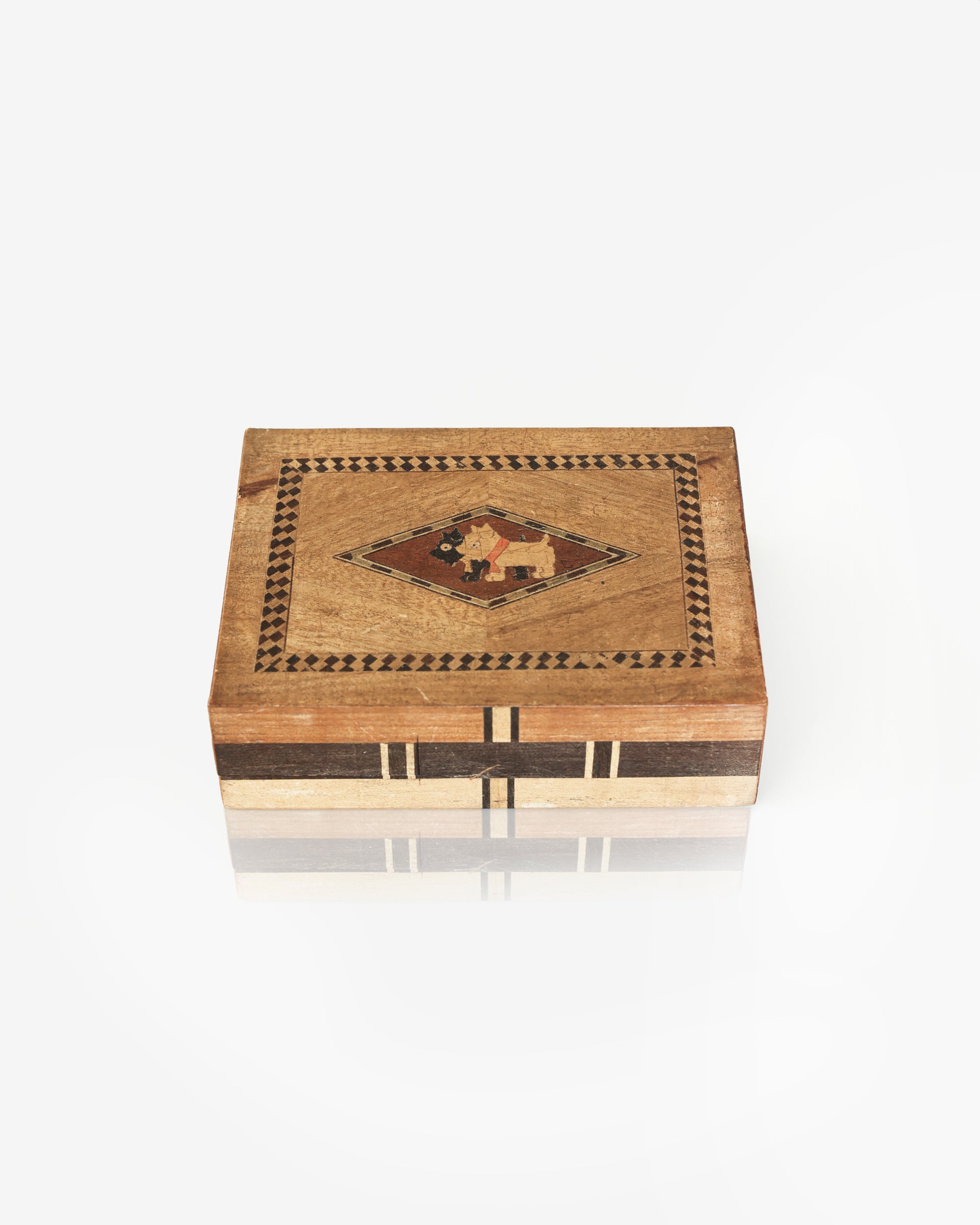 Secret Puzzle Box with Scottish Terriers, Wood