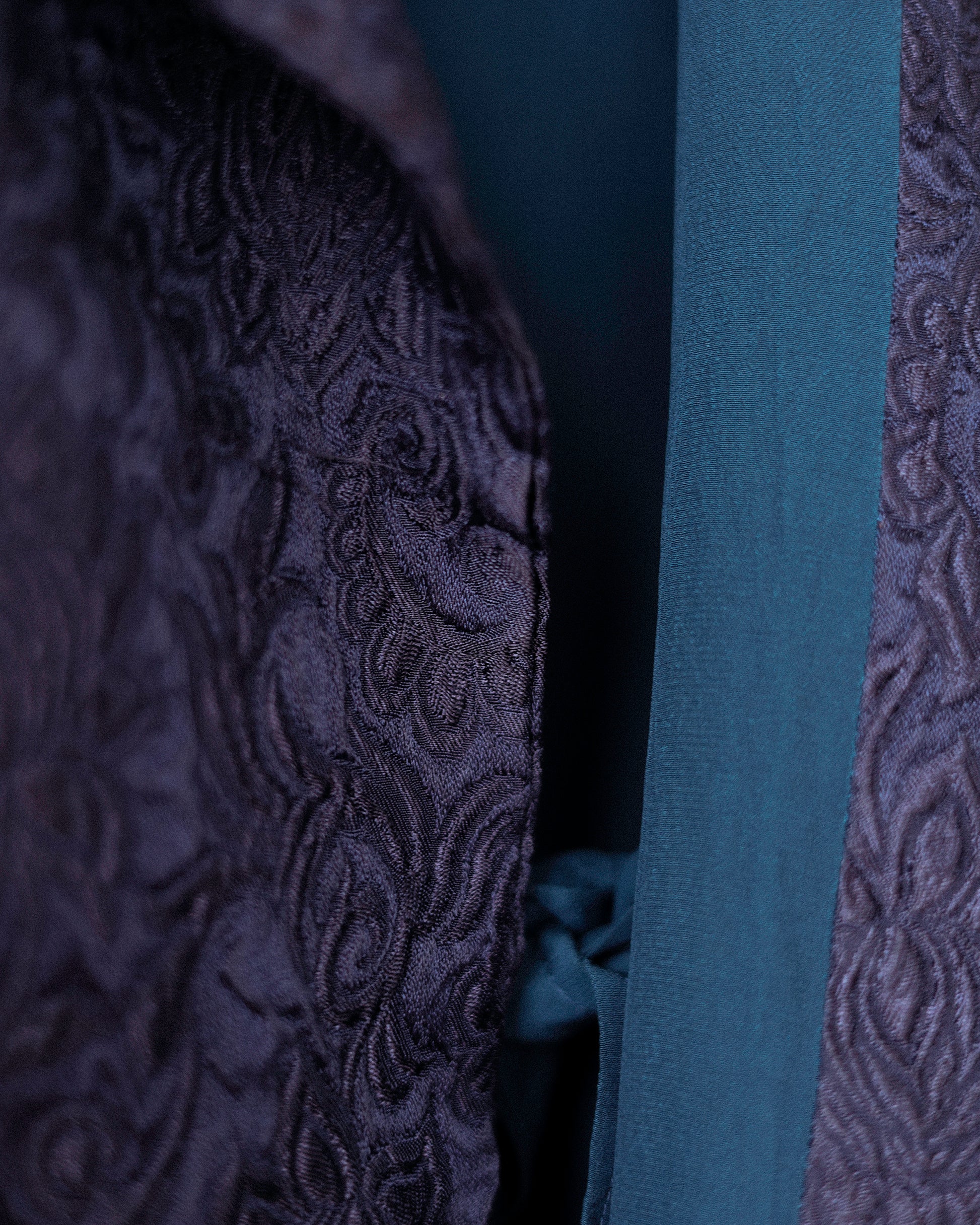 Odyssey Michiyuki Kimono Jacket, Deep Plum Jacquard