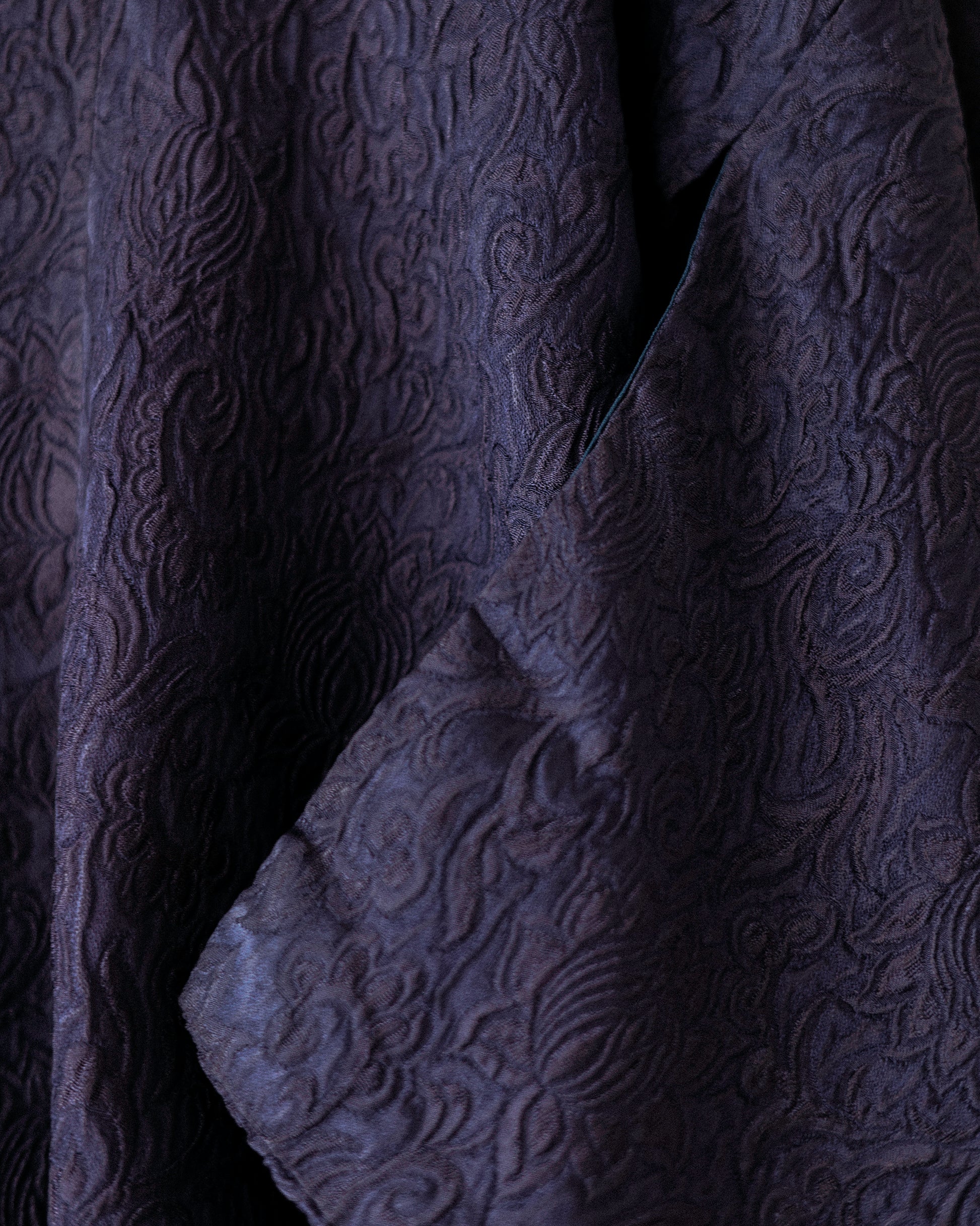 Odyssey Michiyuki Kimono Jacket, Deep Plum Jacquard