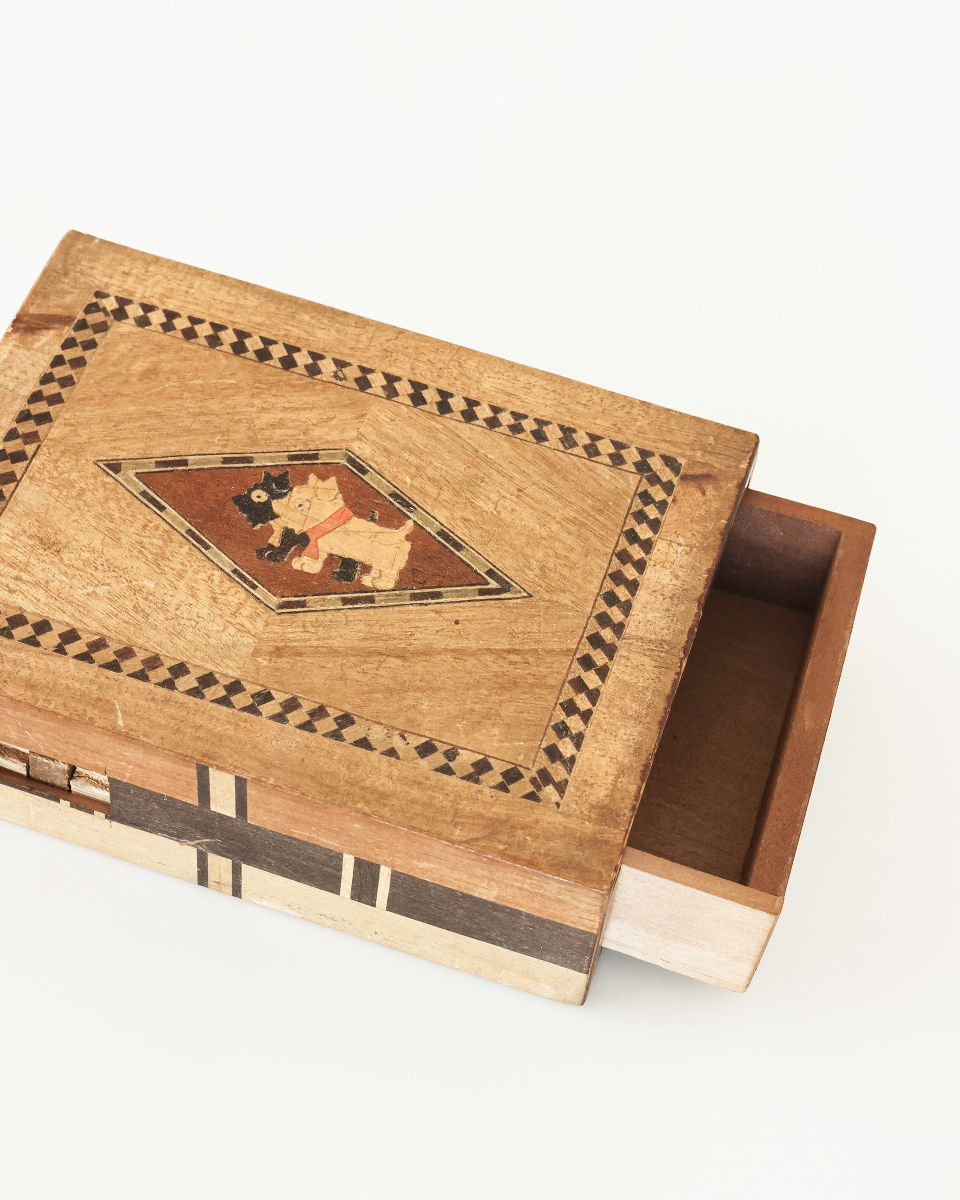 Secret Puzzle Box with Scottish Terriers, Wood