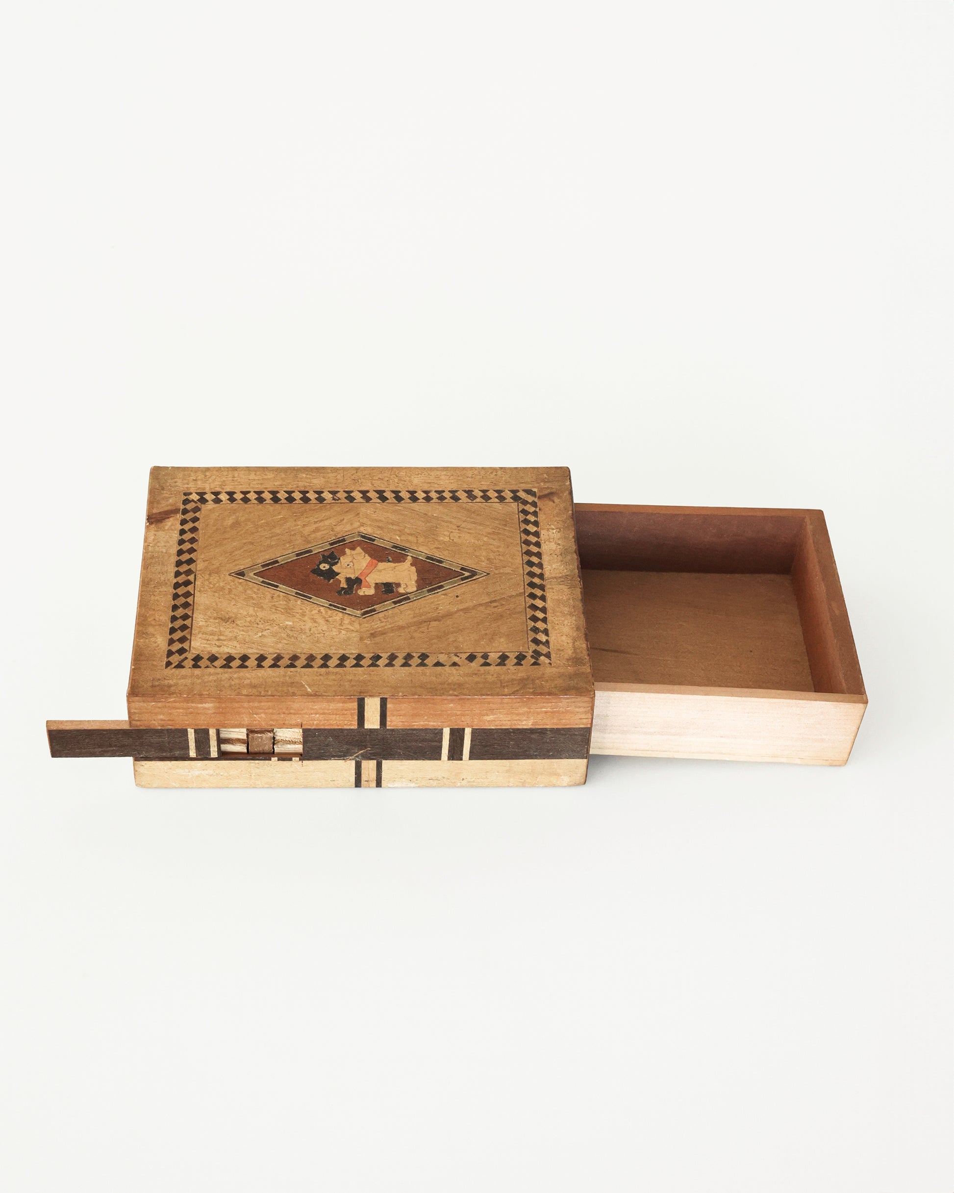 Secret Puzzle Box with Scottish Terriers, Wood