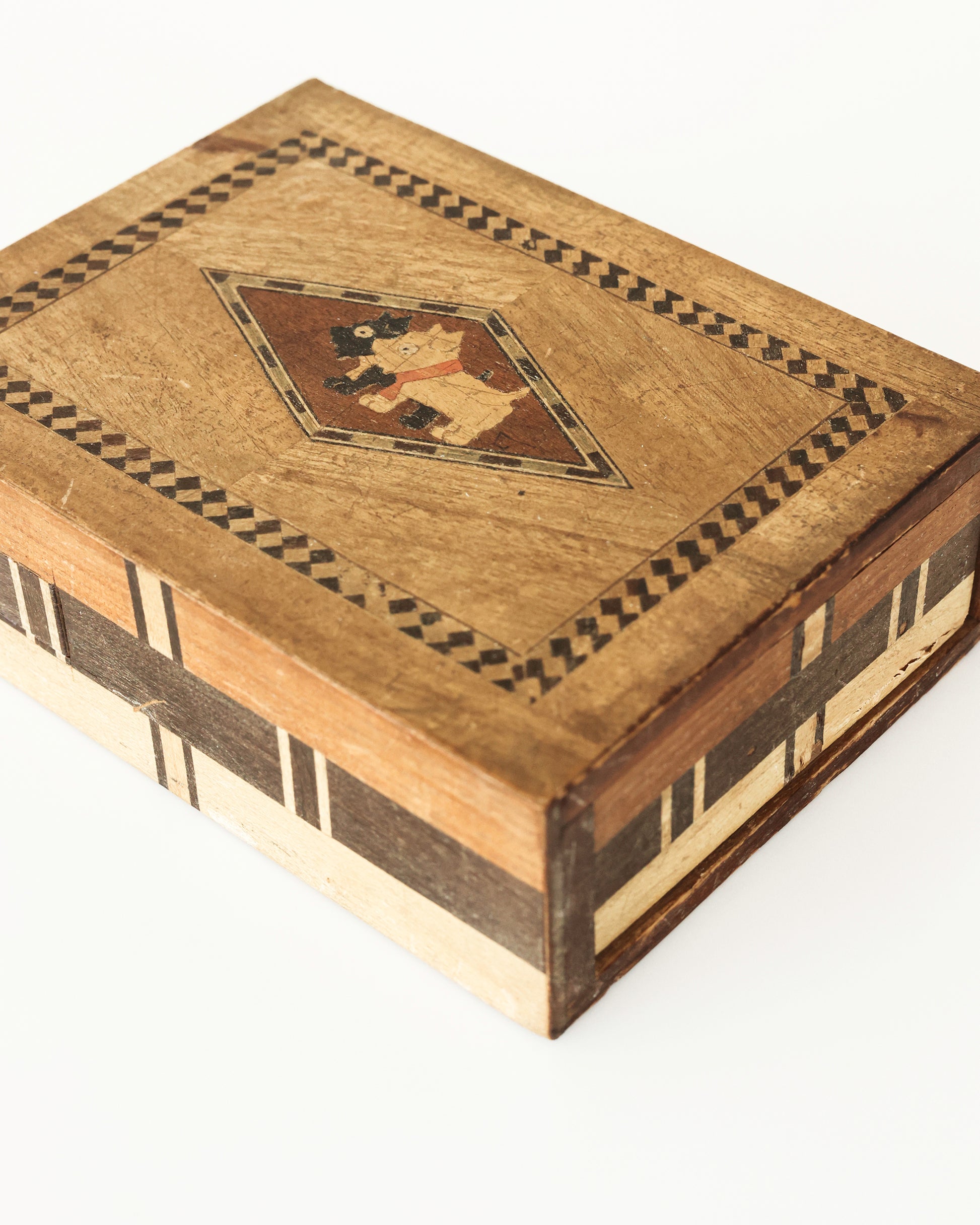 Secret Puzzle Box with Scottish Terriers, Wood