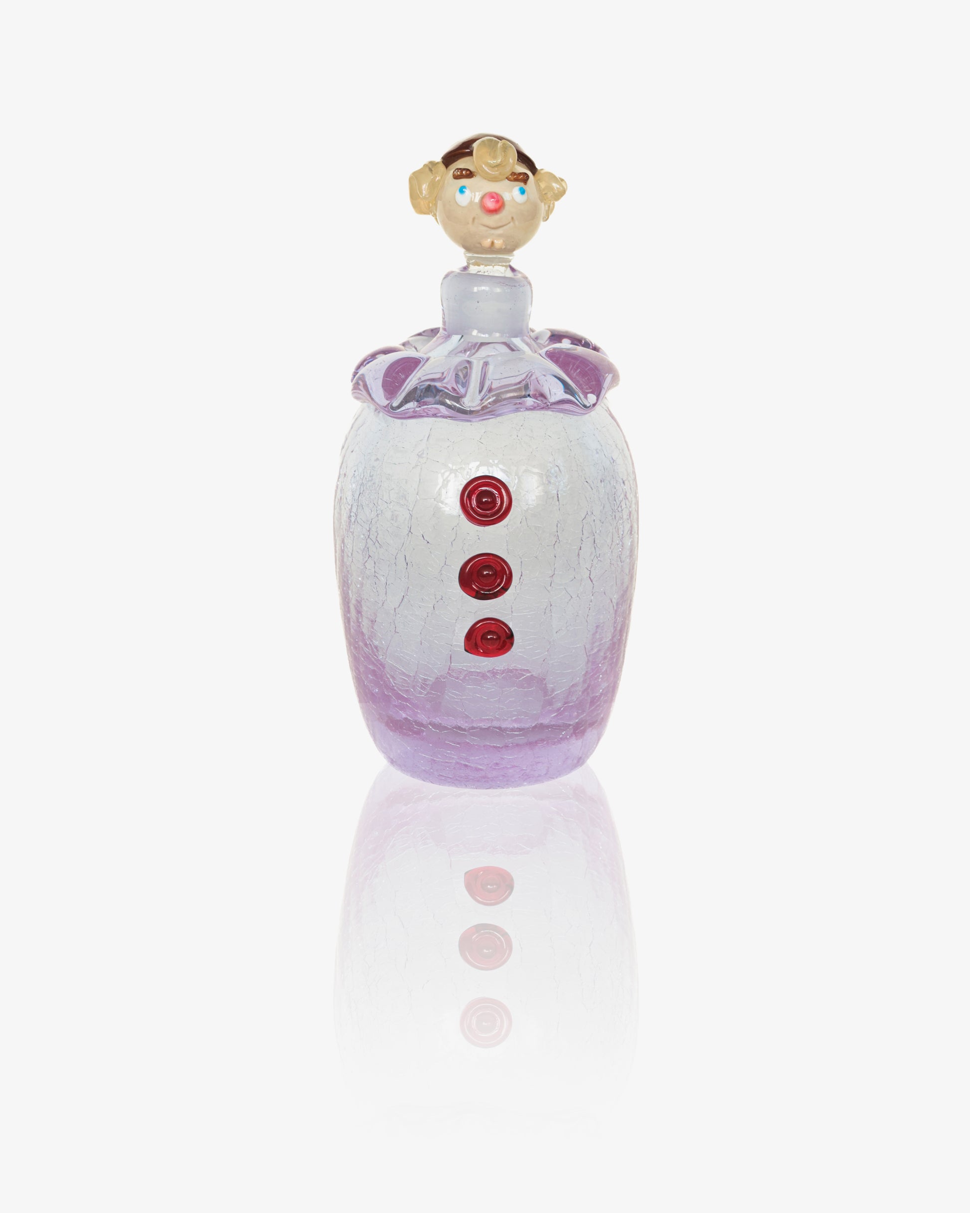 Bohemian Pierrot Glass Decanter, Purple Rain