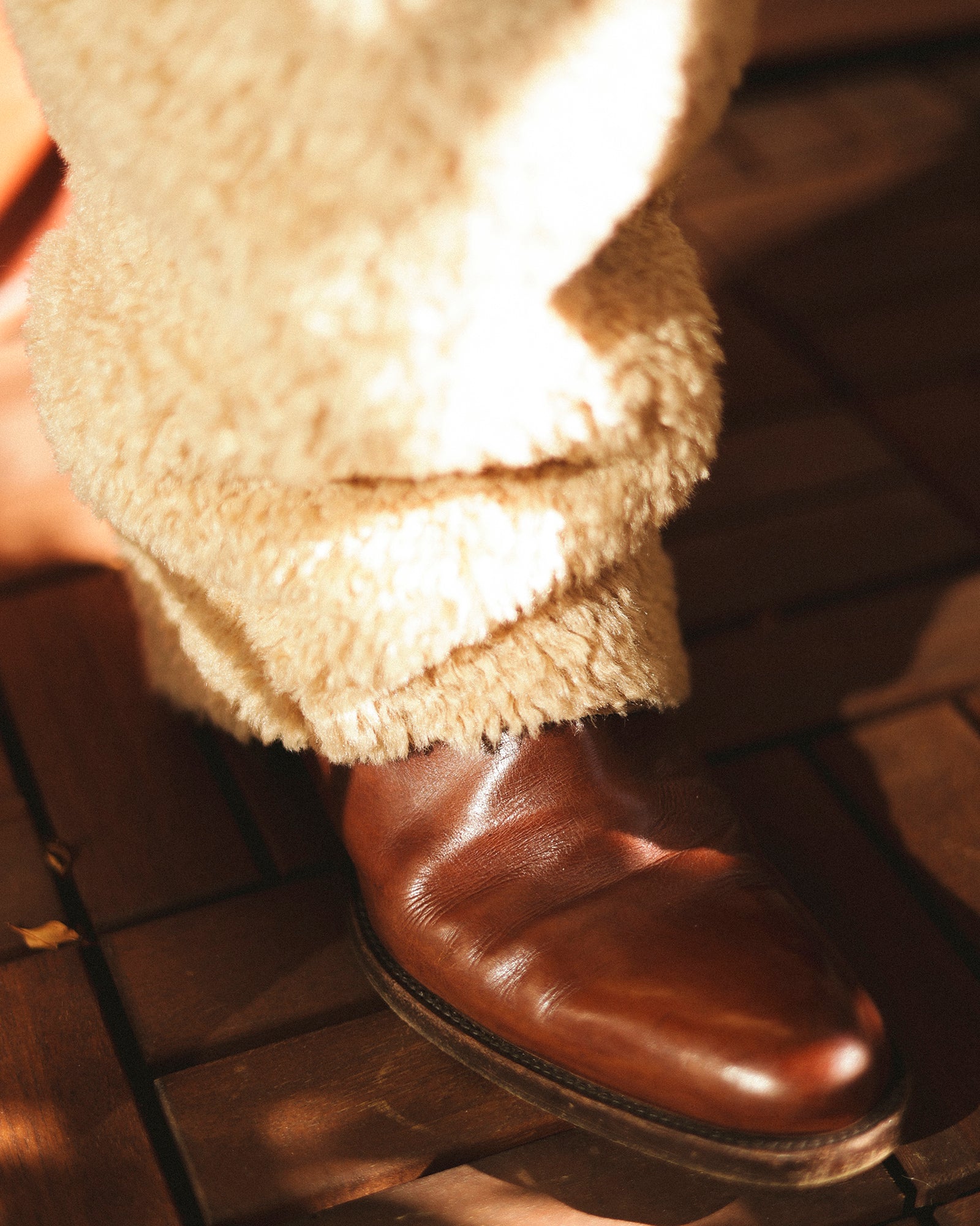 Yuma Reversible Shearling Boot Warmers, Dreamy sheep