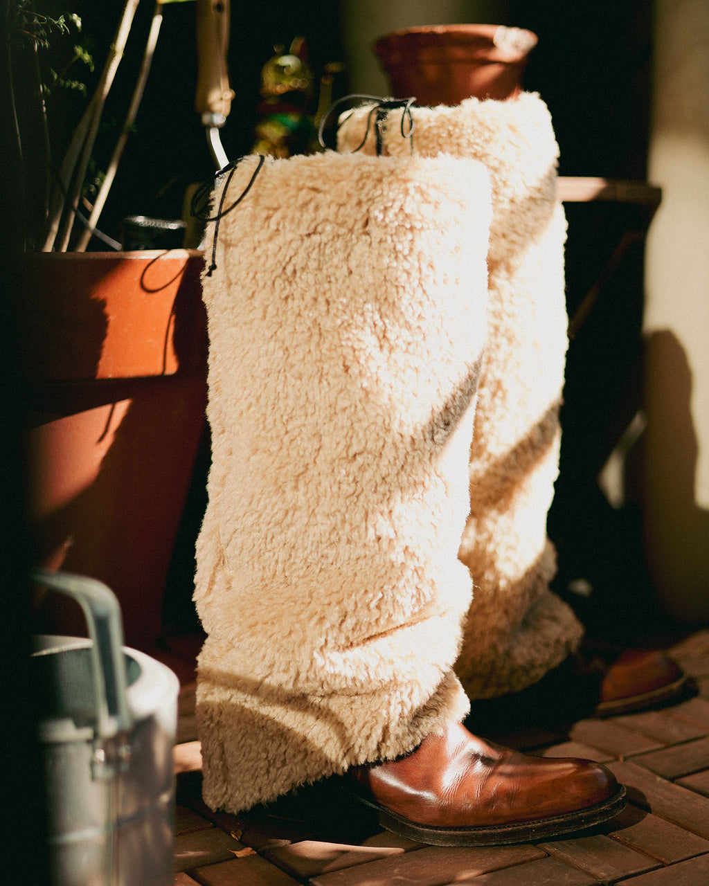 Yuma Reversible Shearling Boot Warmers, Dreamy sheep