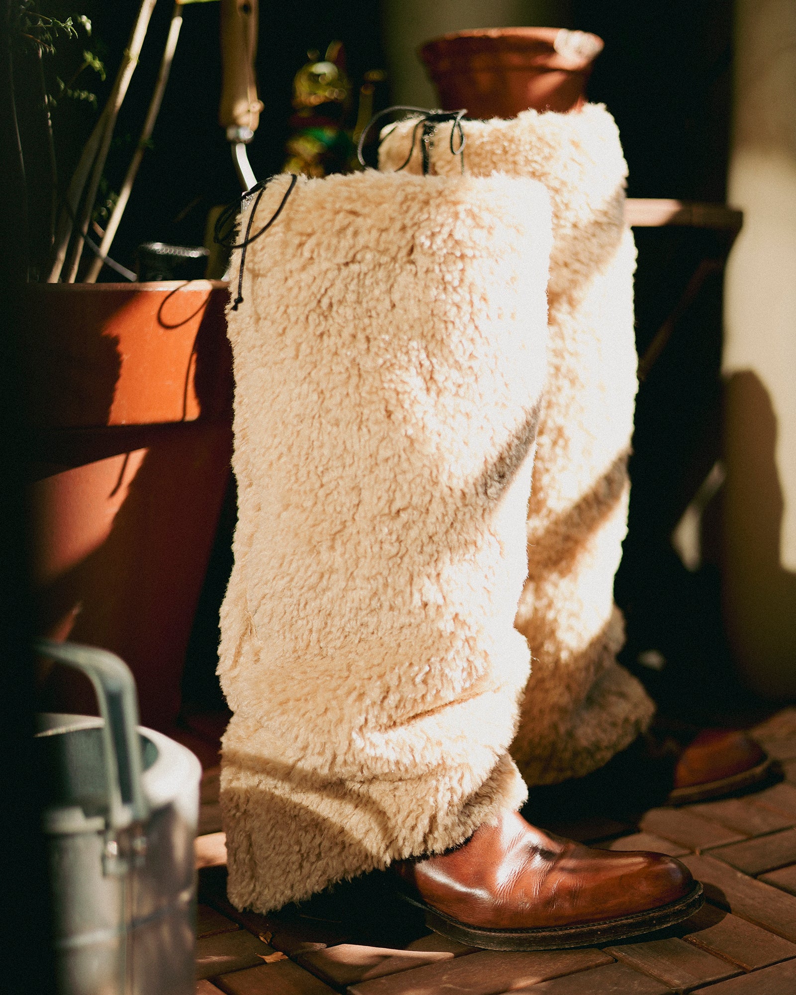 Yuma Reversible Shearling Boot Warmers, Dreamy sheep