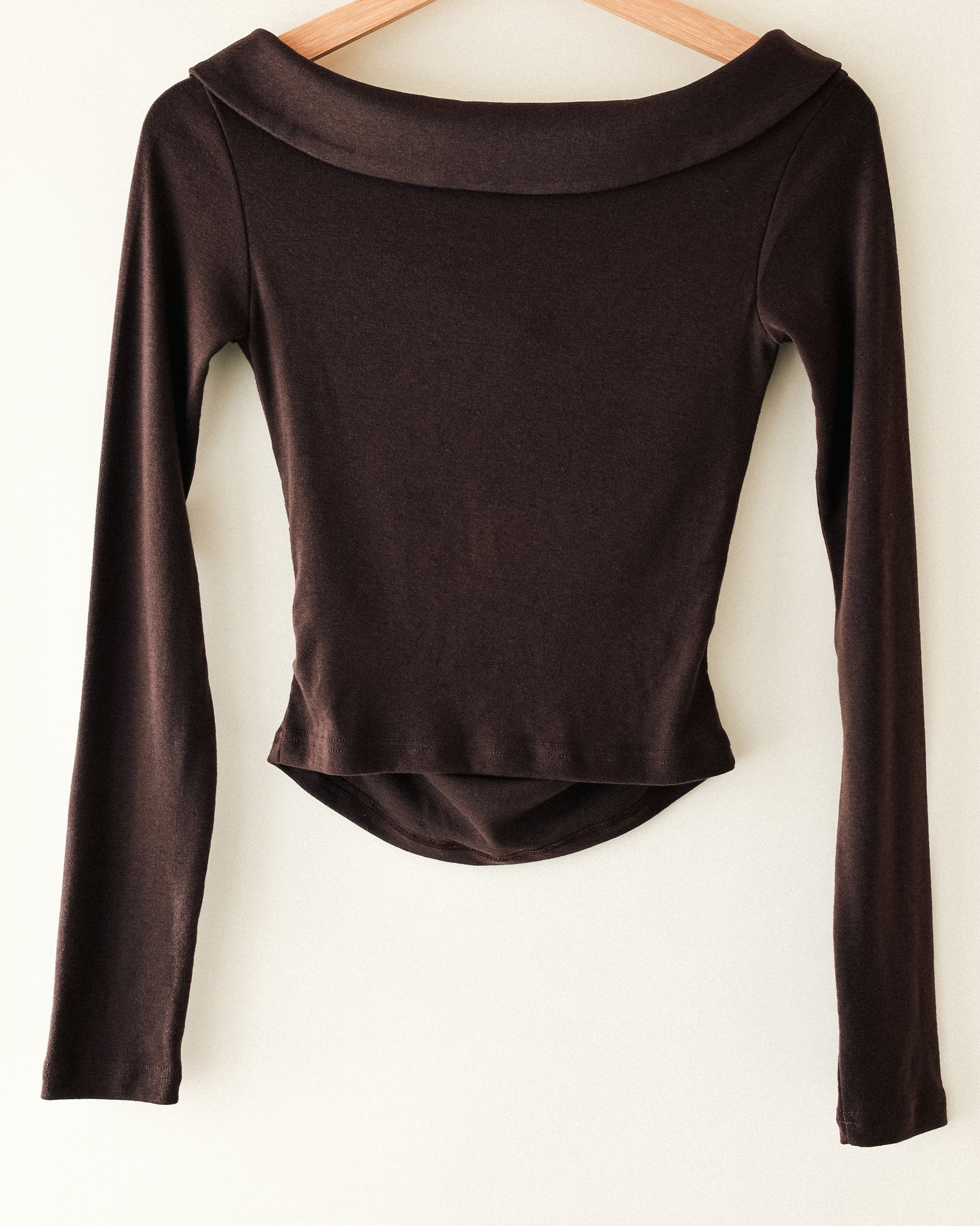 Wendy's Peter Pan Collar Top, Moor Brown