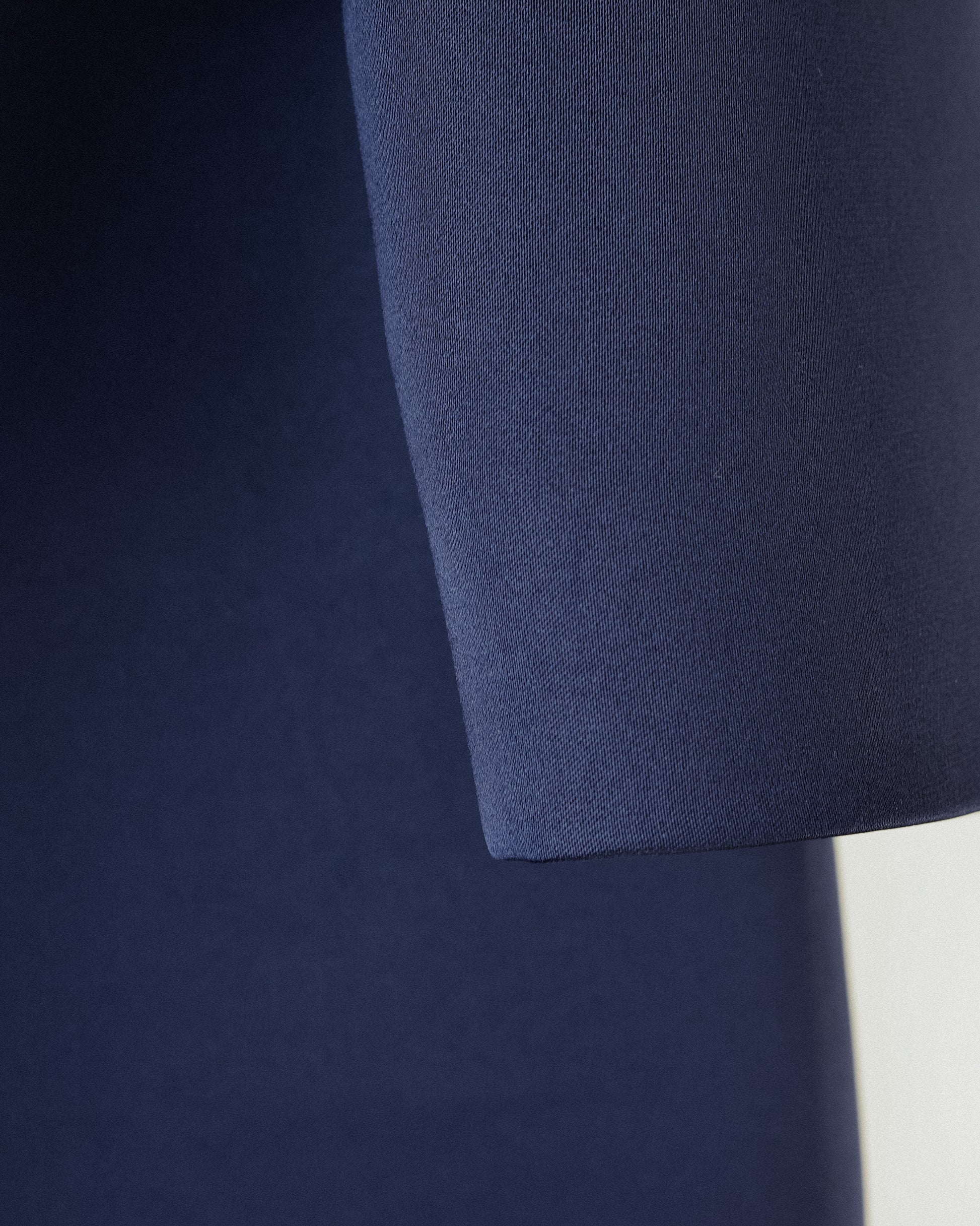 Catherine Club-Collar A-Line Satin Coat, Champagne Blue