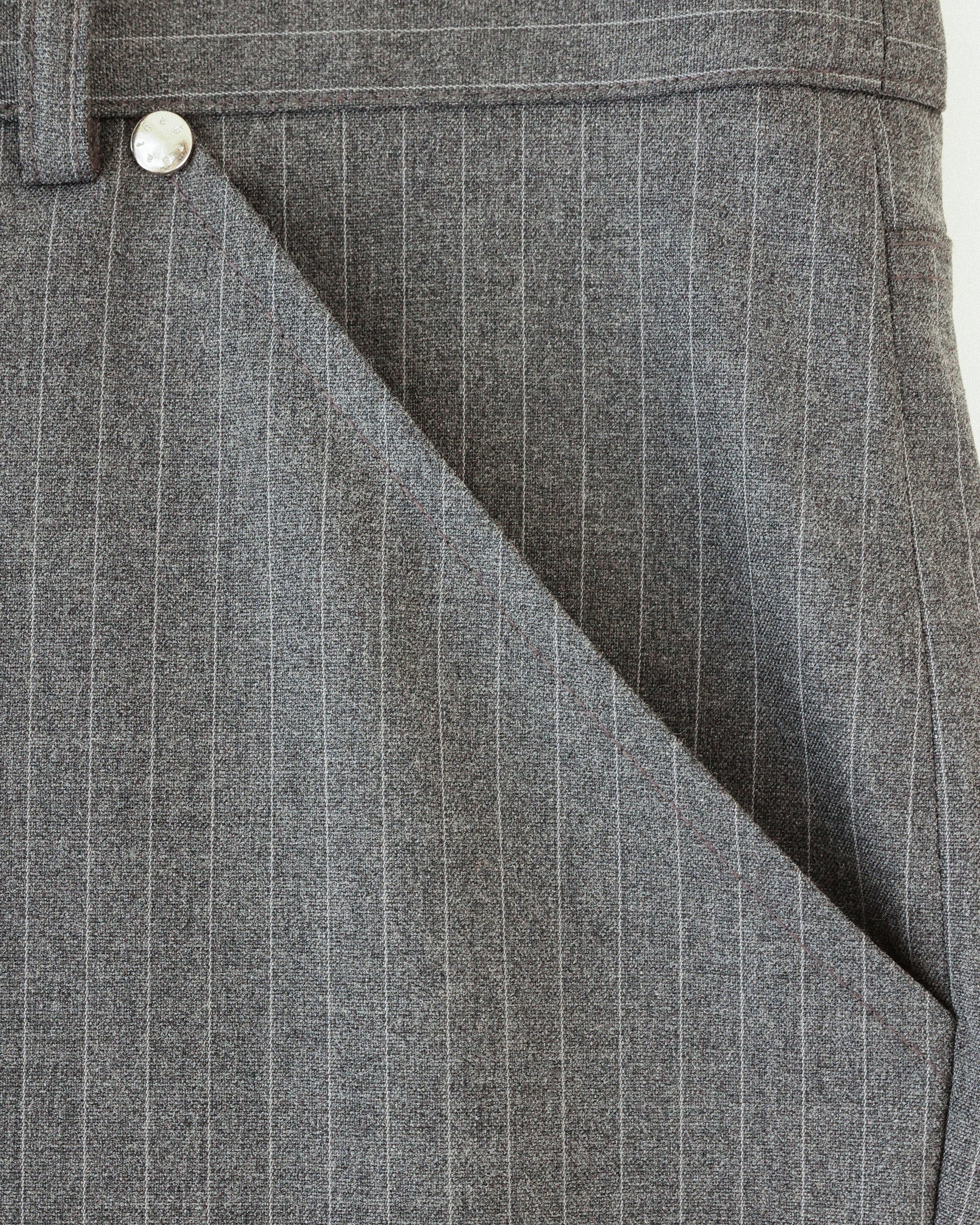 Pam The Office Pinstripe Flare Trousers, Stone Grey