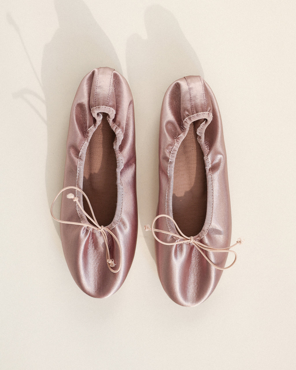 Odette Satin Ballet Flats, Muted Rose