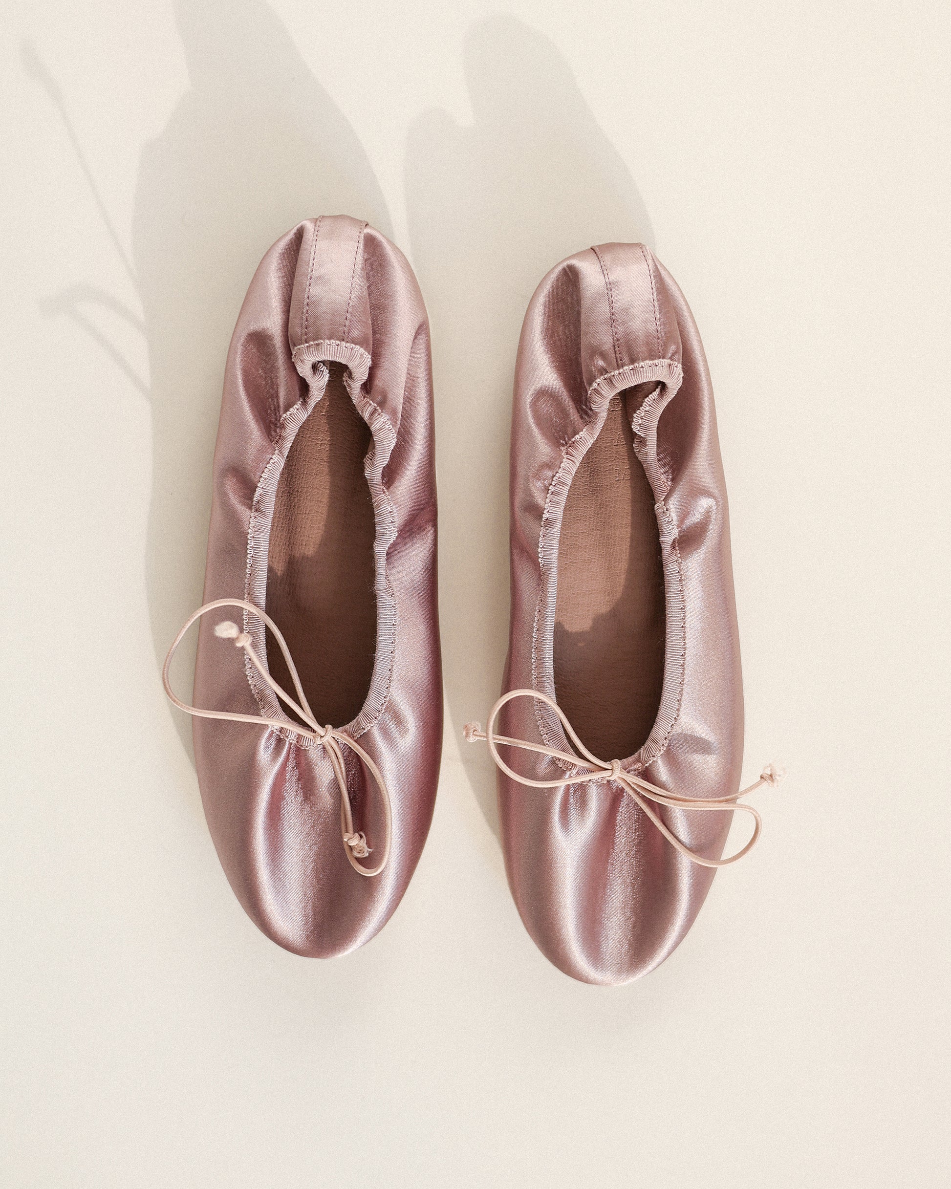 Odette Satin Ballet Flats, Muted Rose